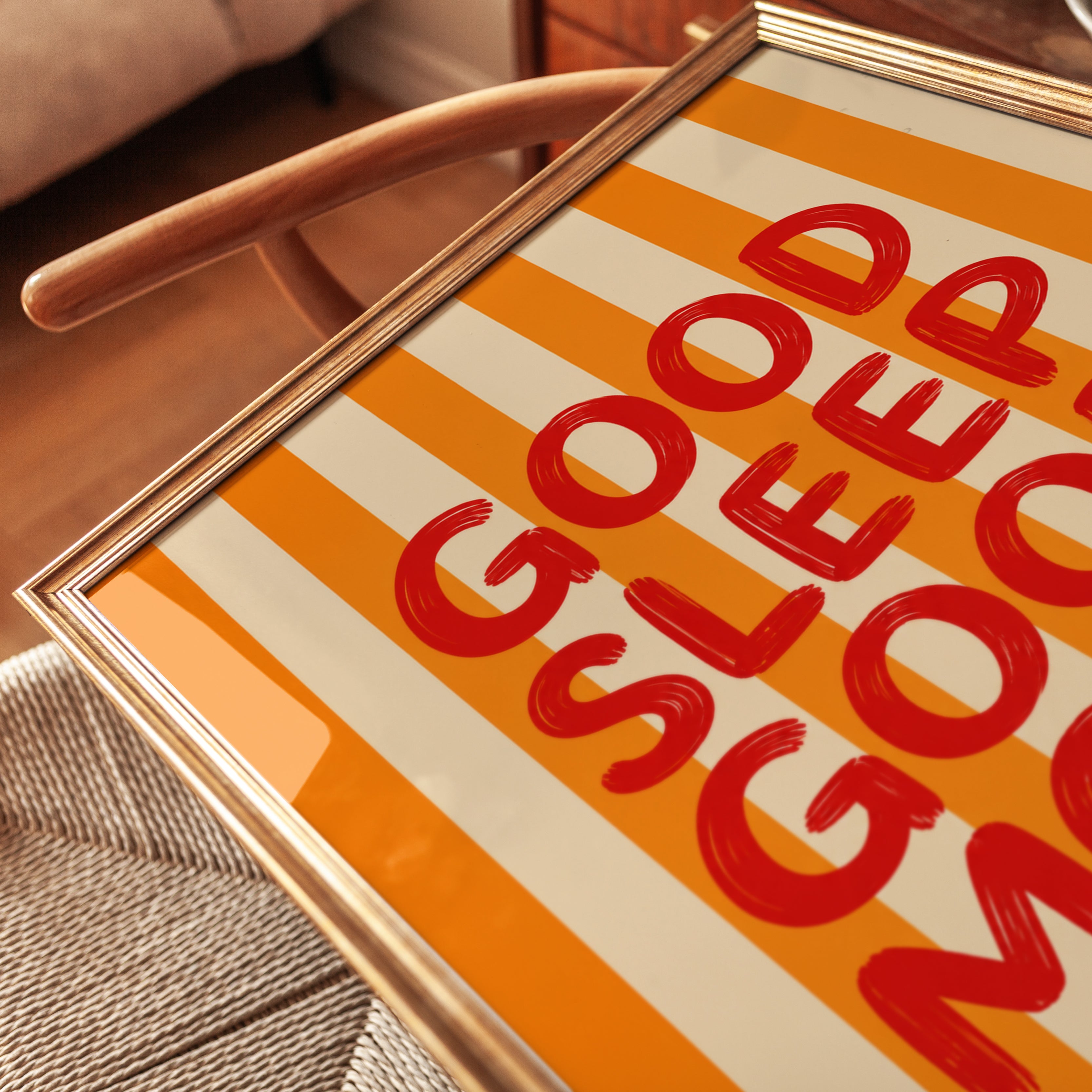 Good Sleep Good Mood Print: Bold Retro Typography - detail