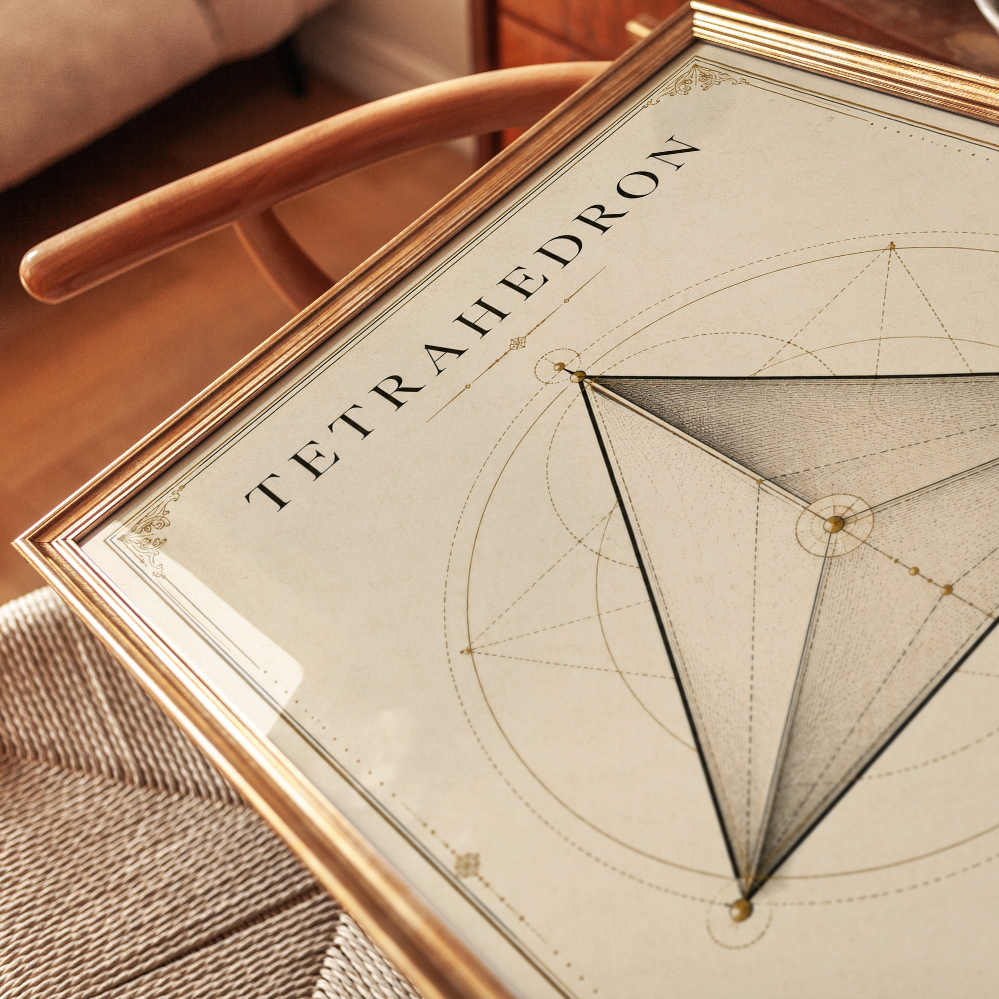 Tetrahedron Sacred Geometry Print - detail