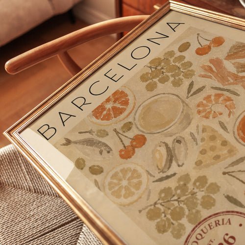 Barcelona Food Poster – Spanish Market Print - detail