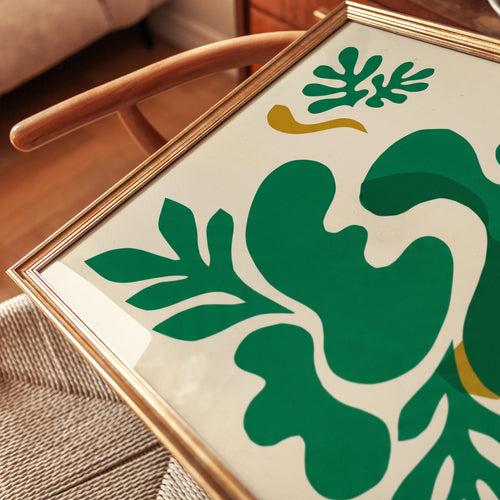 Abstract Green Botanical Cut-Out Art Print: Matisse Style - detail
