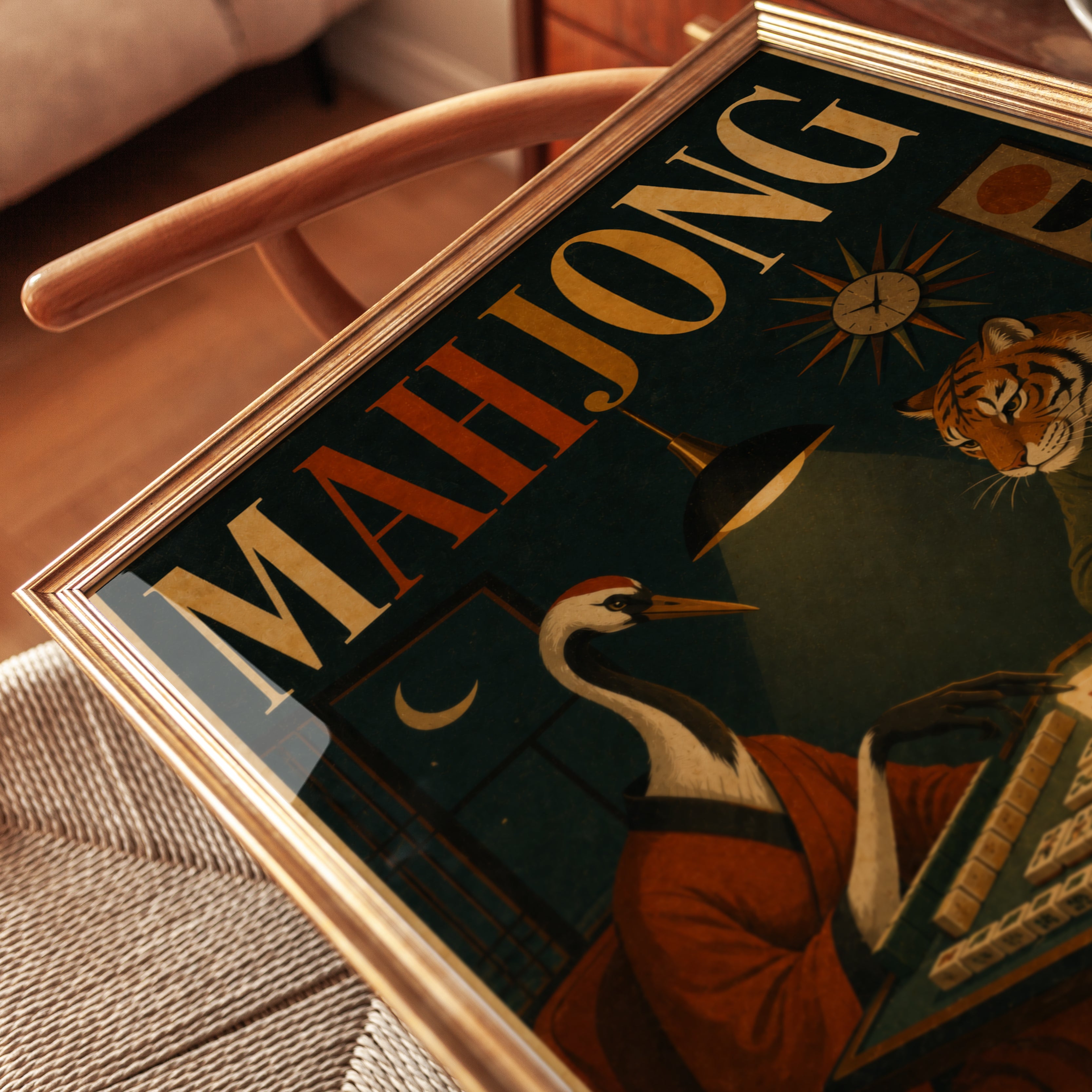 Vintage Mahjong Print - detail