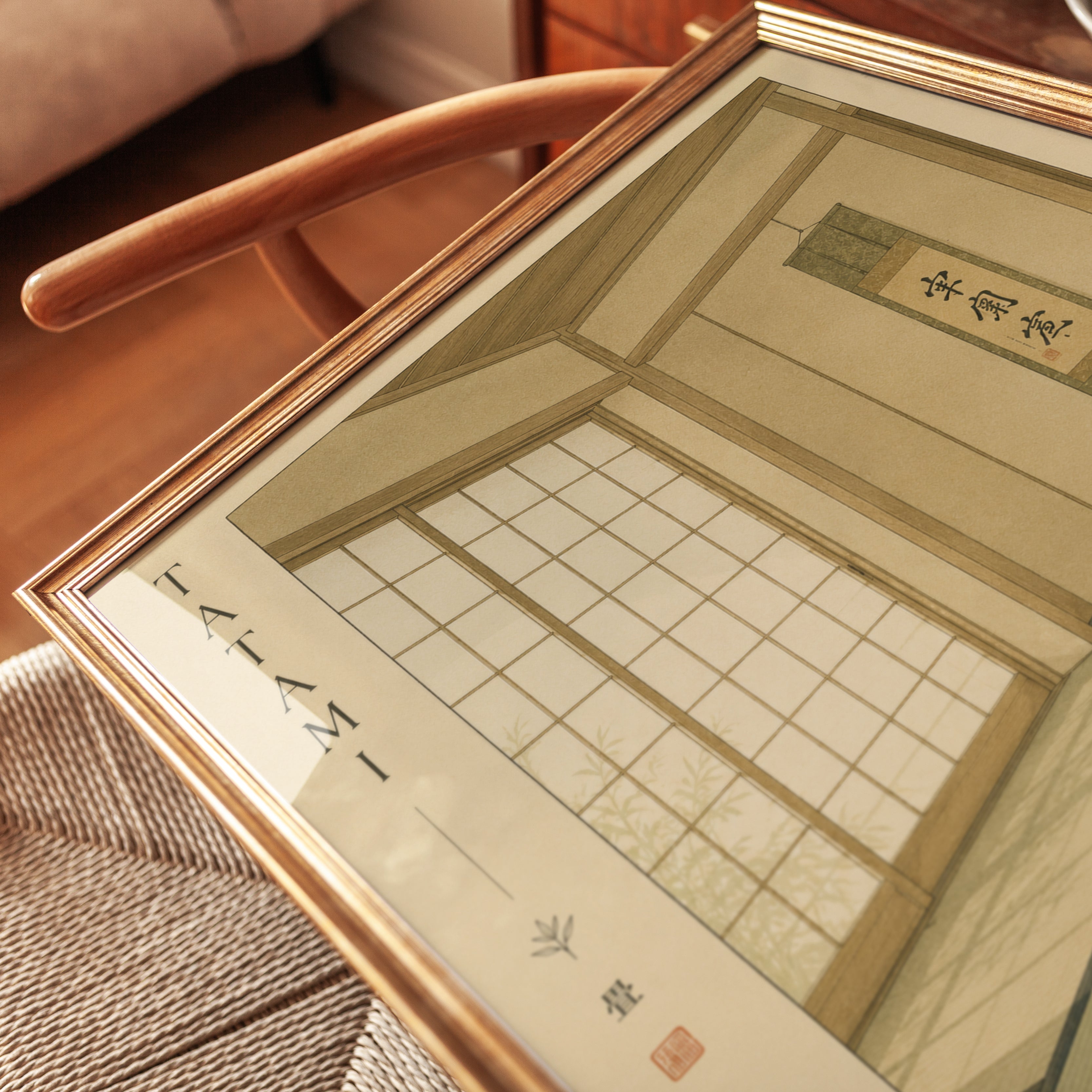 Tatami Room Art Print: Japanese Minimalist Zen - detail