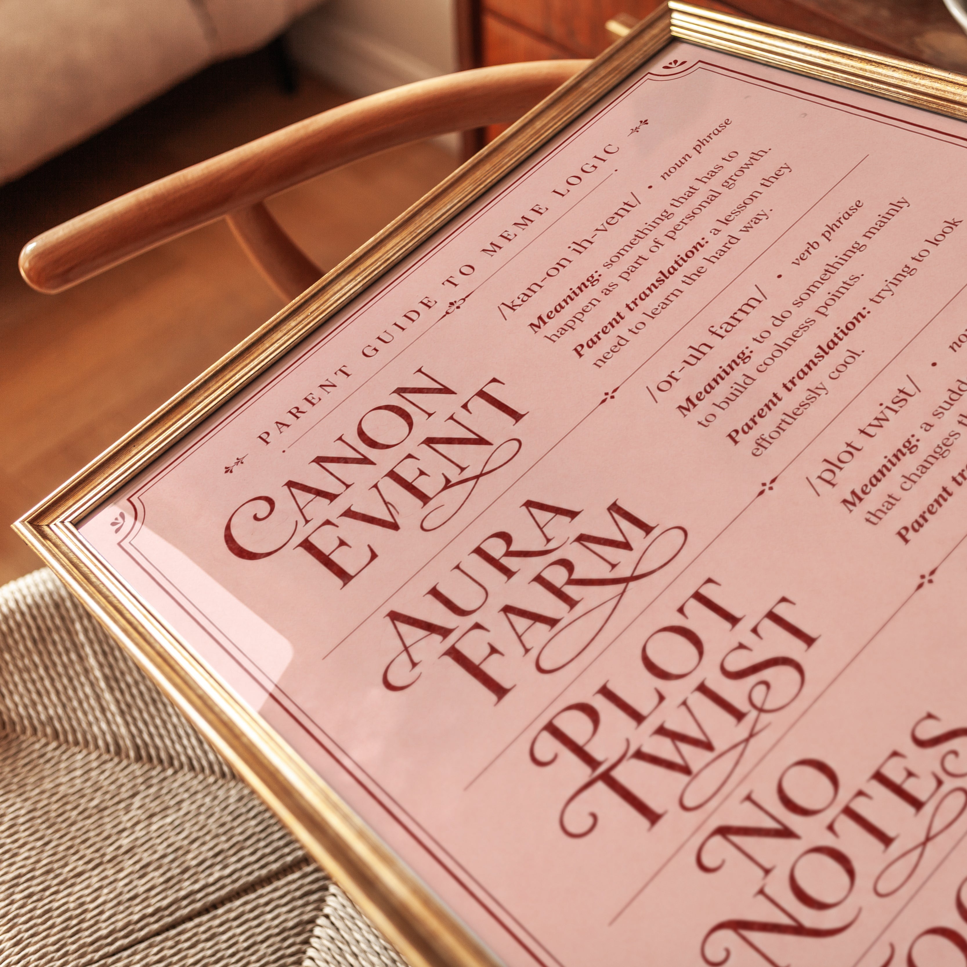 Parent Guide to Meme Logic Art Print: Humorous Typography Poster - detail