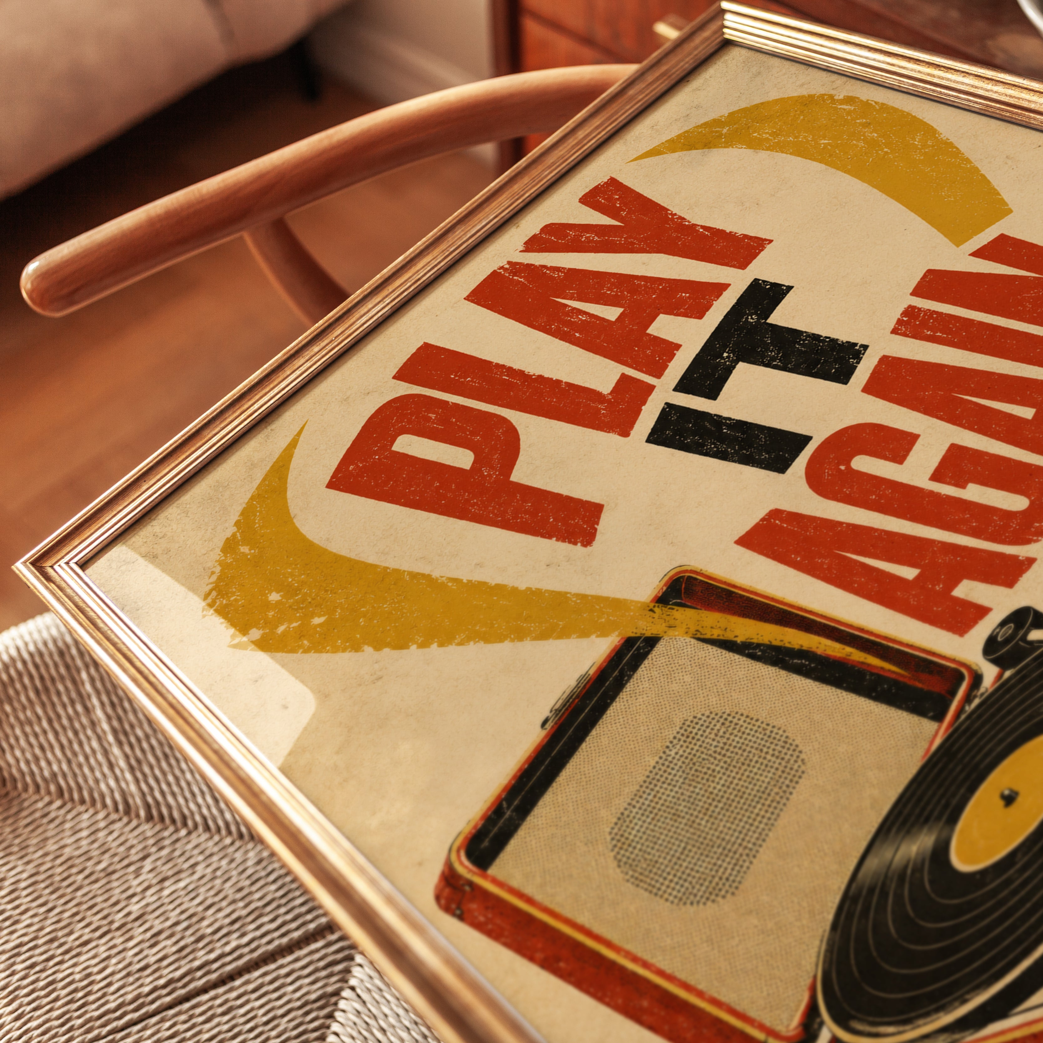 Vintage Record Player Poster - detail