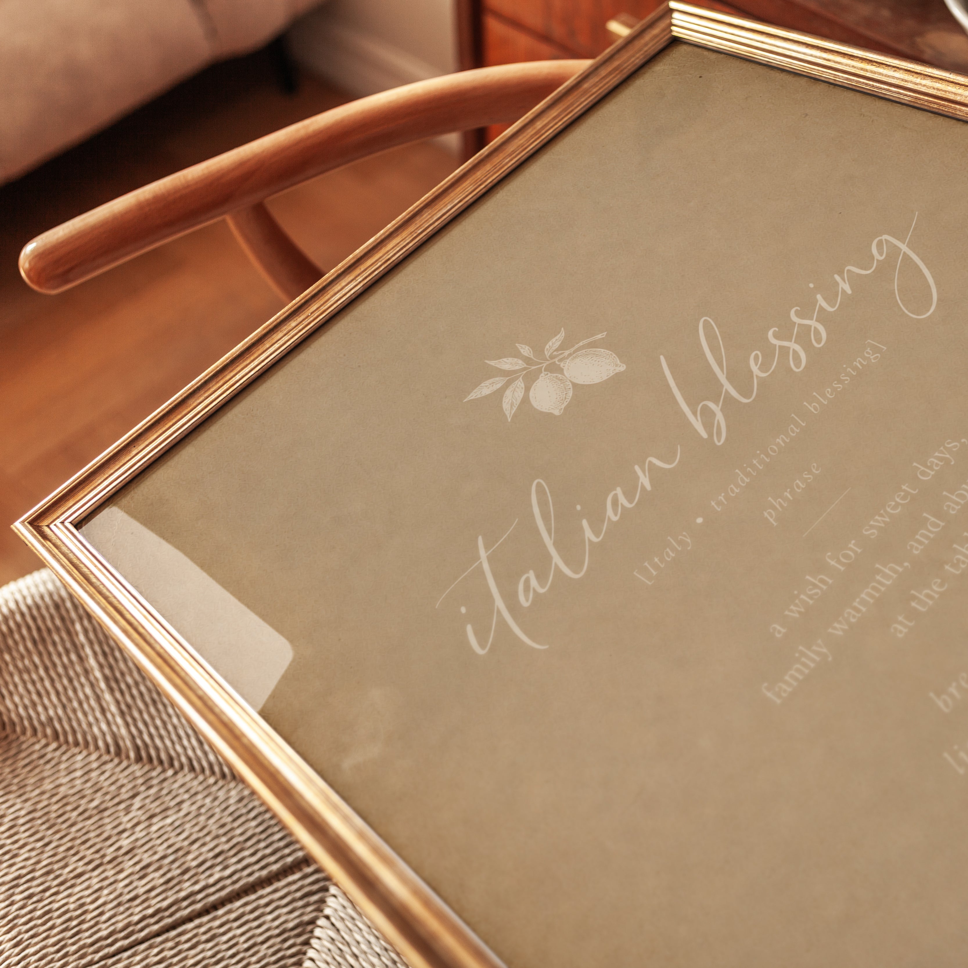 Italian Blessing Wall Art – Kitchen Wall Decor - detail