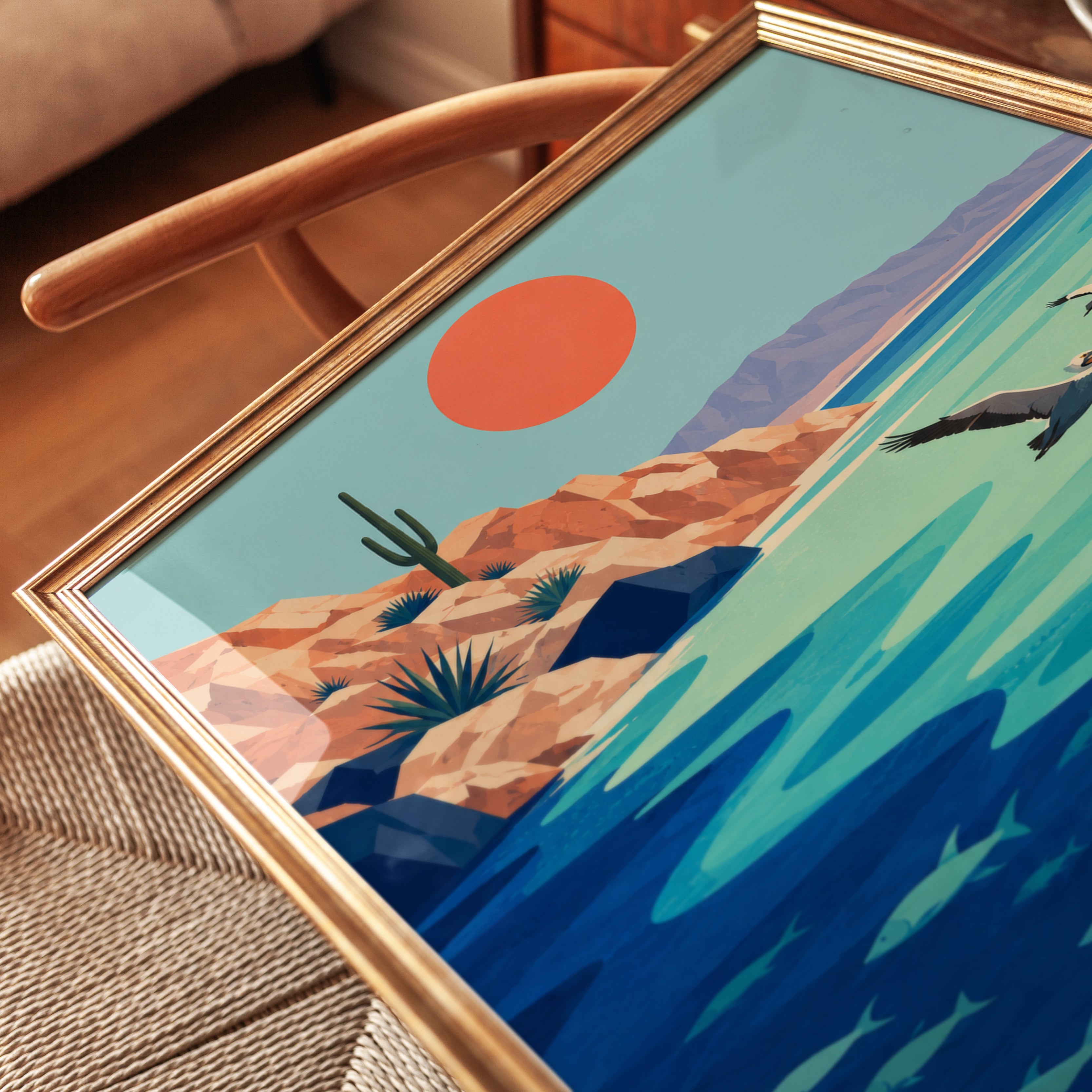 Coastal Travel Poster – Beach Wall Art - detail