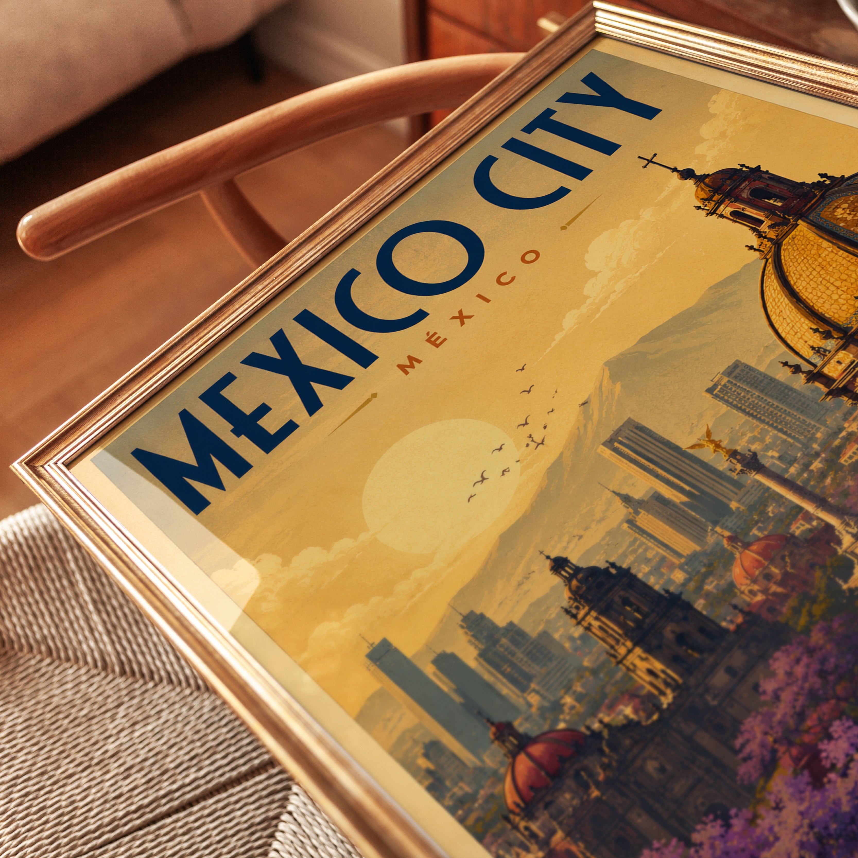 Mexico City Poster – Vintage Travel Print - detail
