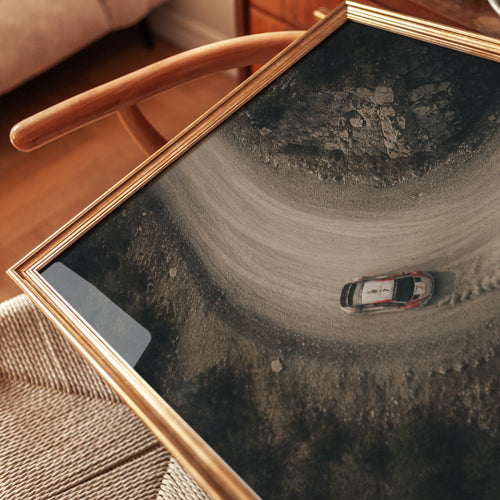 Aerial Car Wall Art – Rally Racing Print - detail