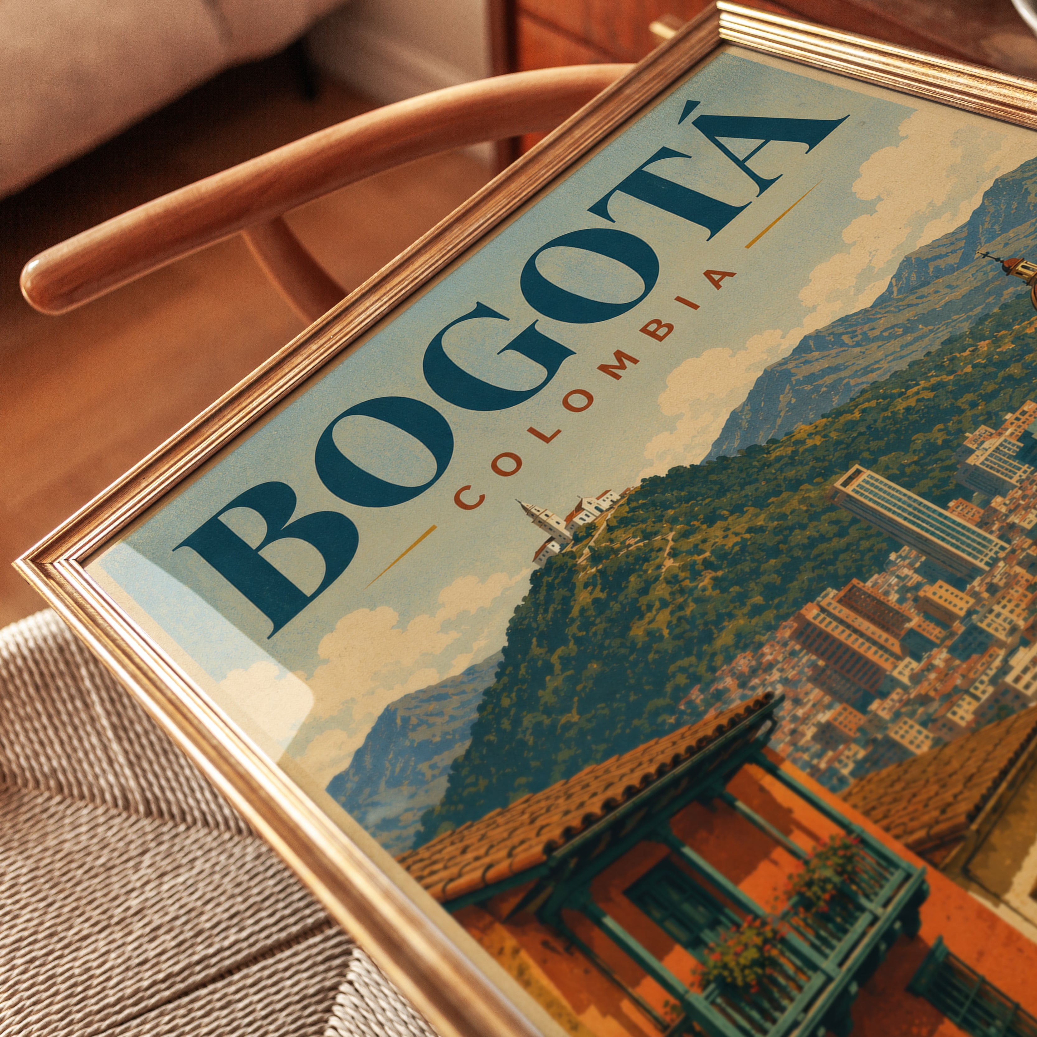 Bogota Travel Poster – Colombia Wall Art - detail