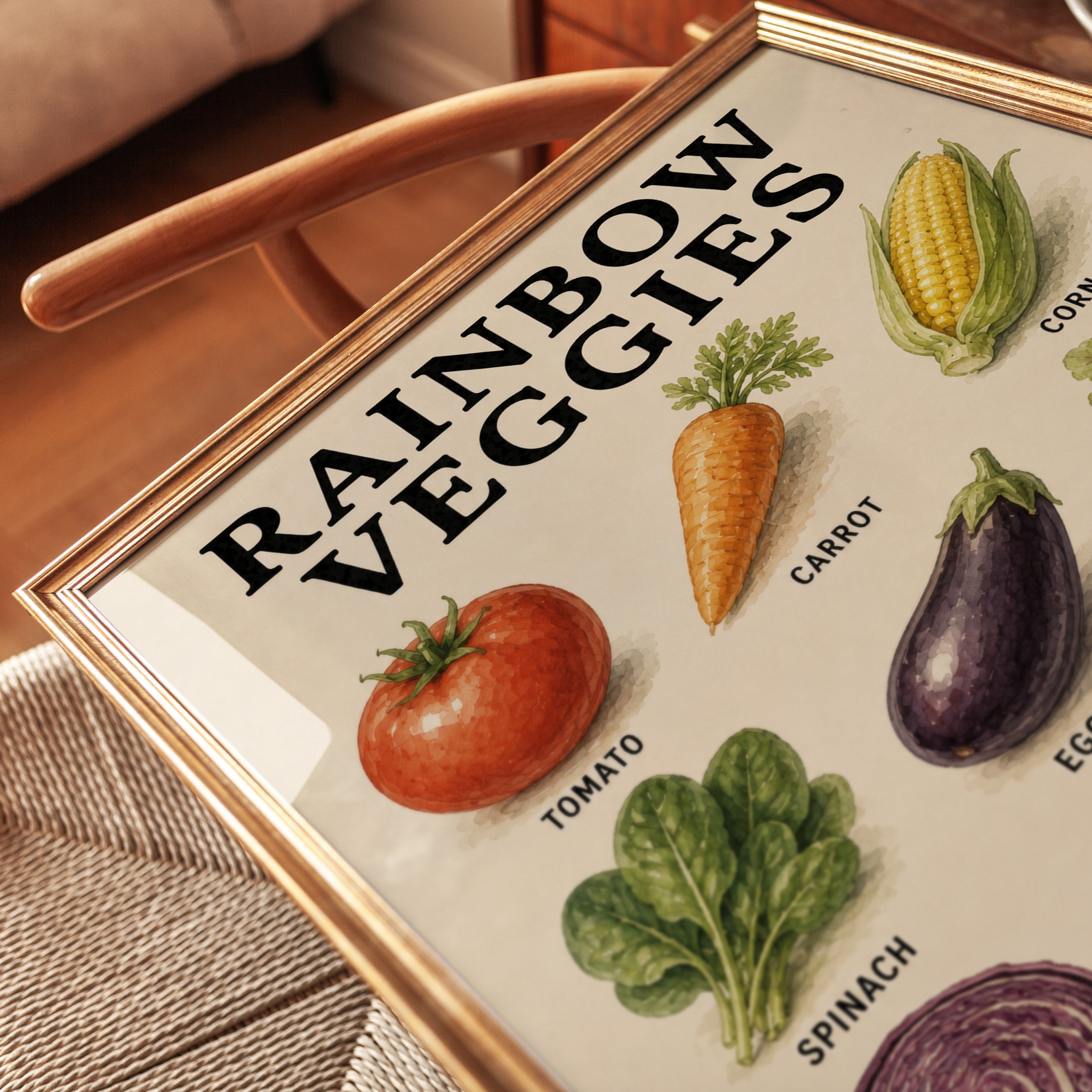Vegetable Print – Kitchen Wall Art - detail