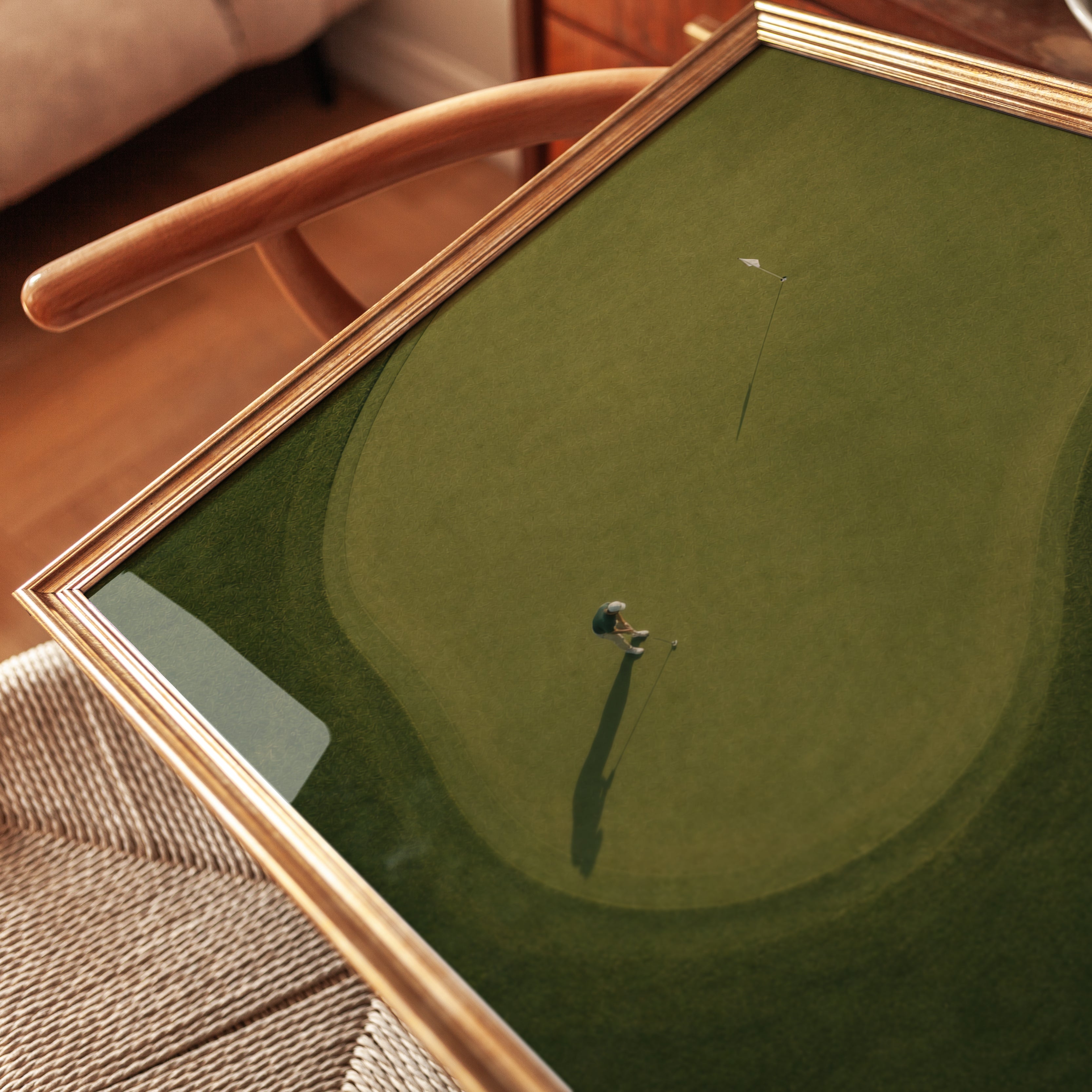 Aerial Golf Course Print – Minimalist Sports Art - detail