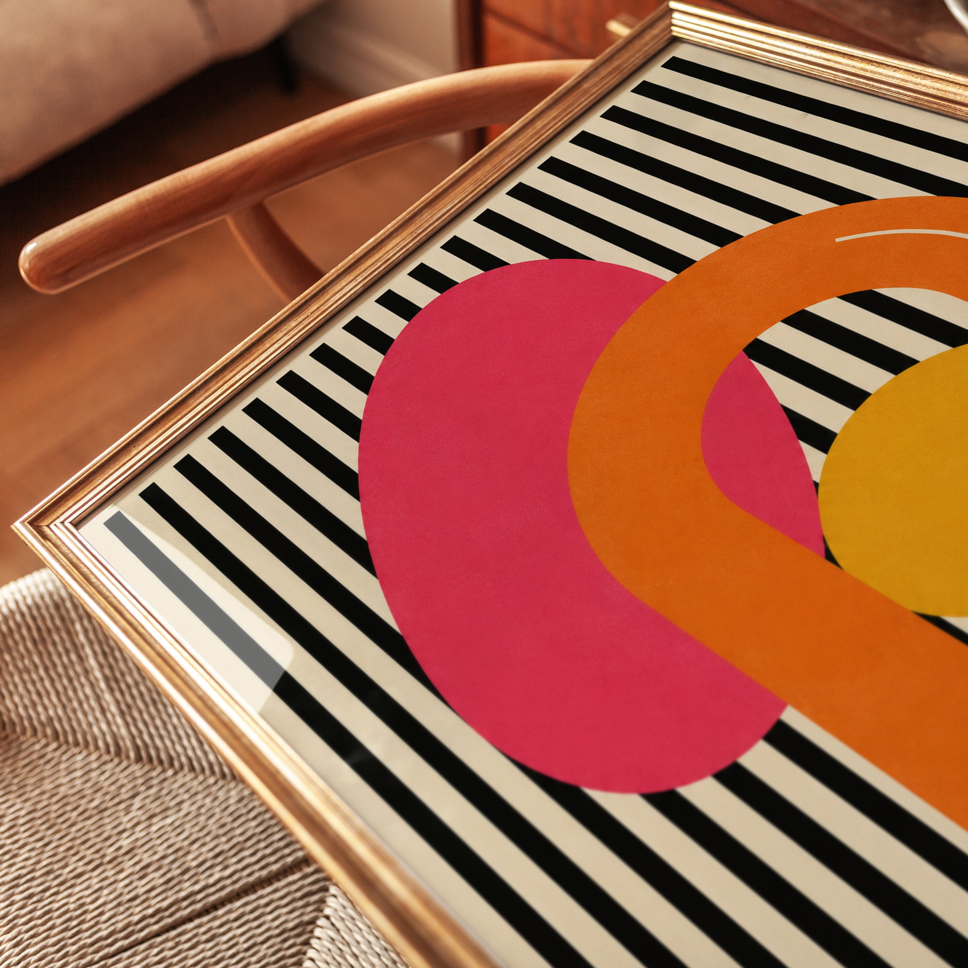 Retro Geometric Wall Art - detail