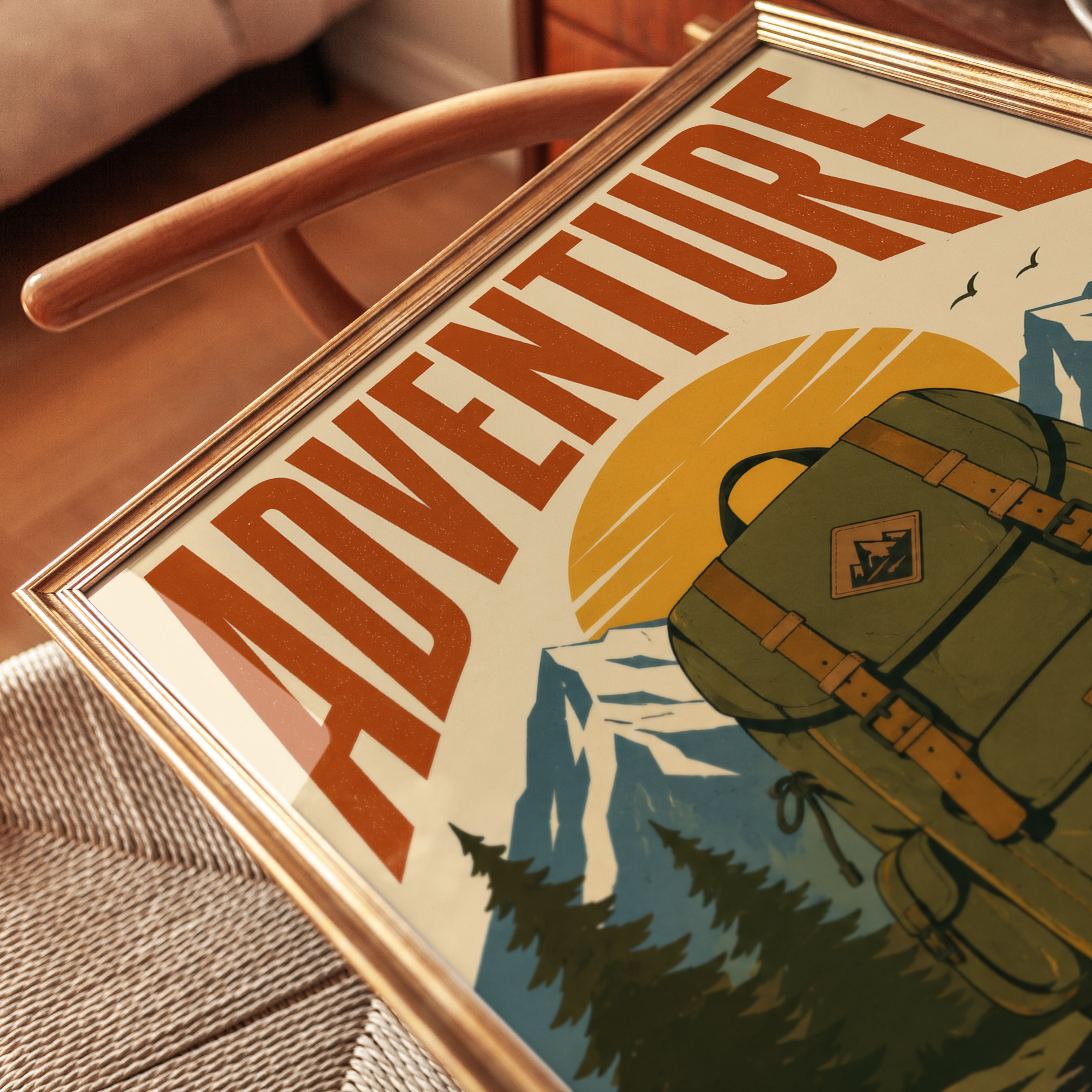 Adventure Wall Art – Vintage Travel Poster - detail