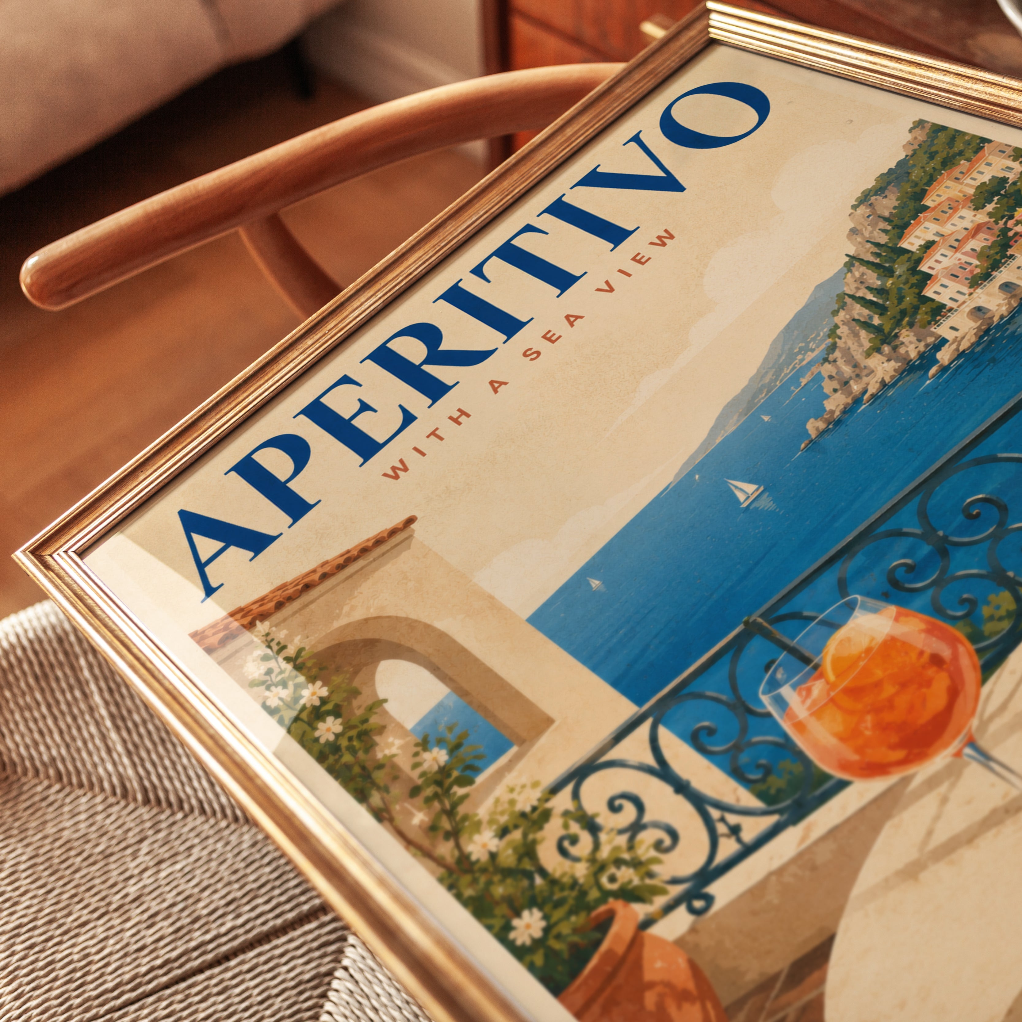 Aperitivo Wall Art – Italian Coastal Print - detail