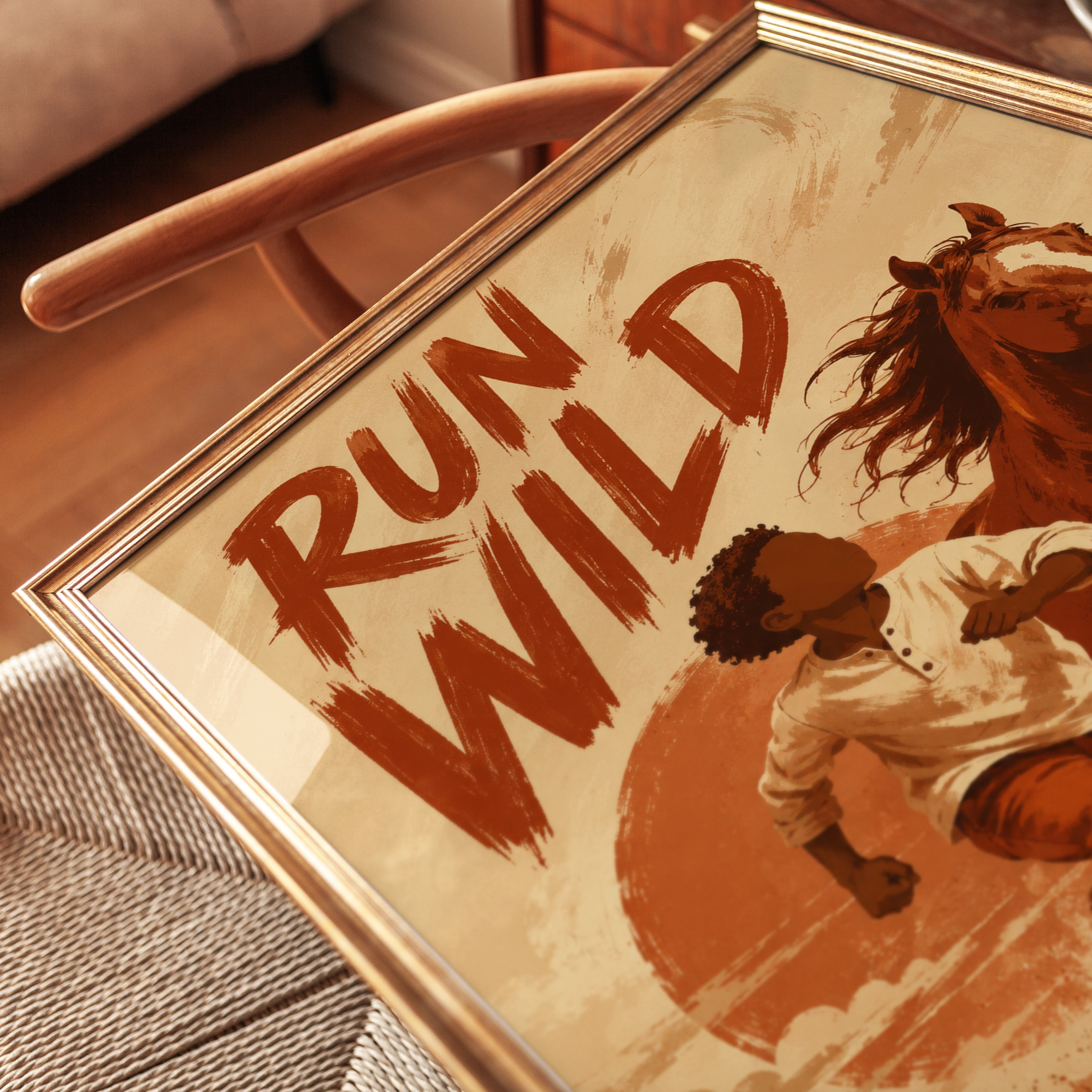 Horse Wall Art – Adventure Typography Print - detail
