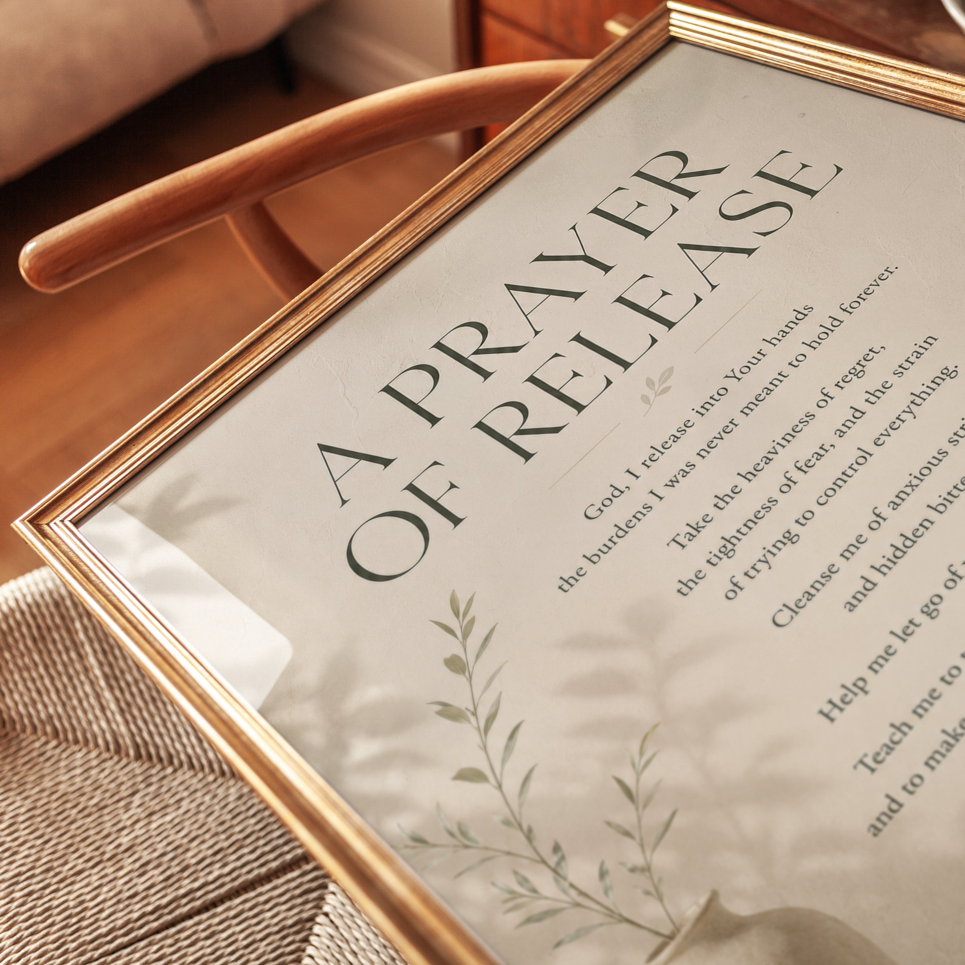 Prayer of Release Print – Faith Wall Art - detail