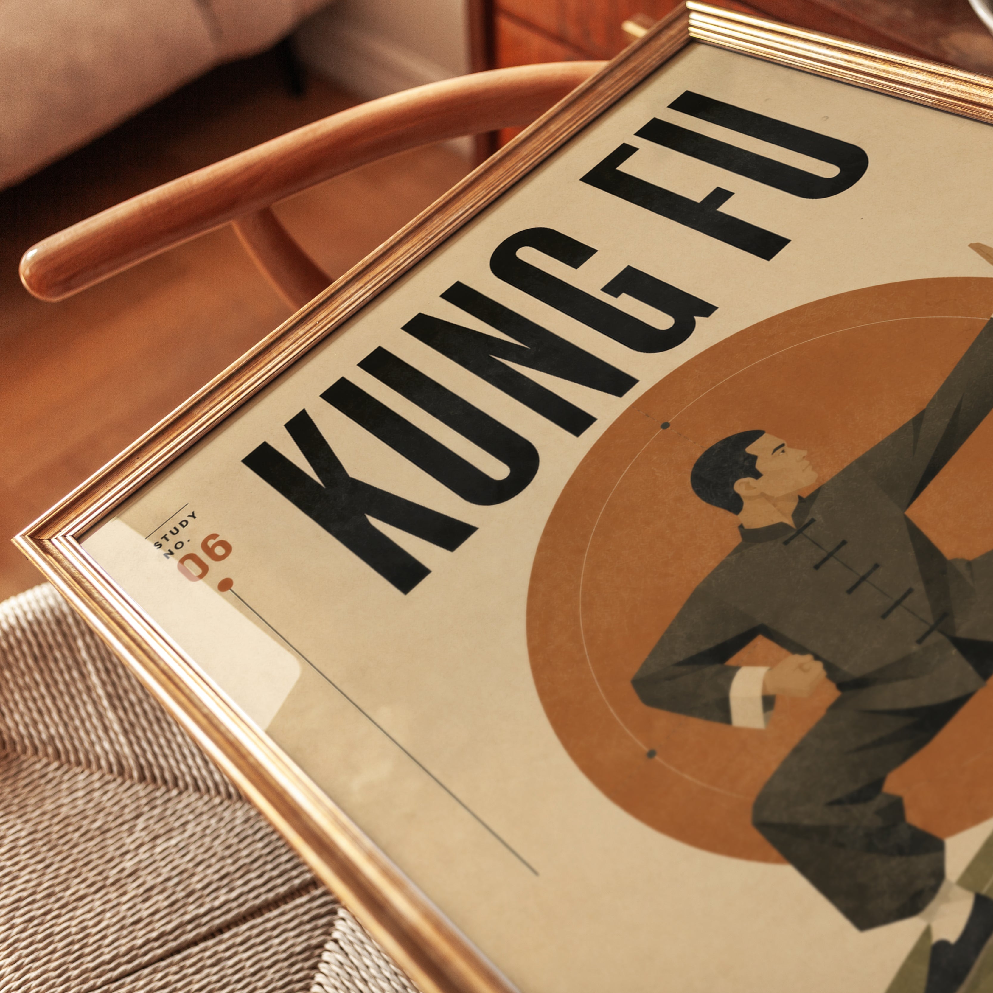 Vintage Kung Fu Art Print – Martial Arts Poster - detail