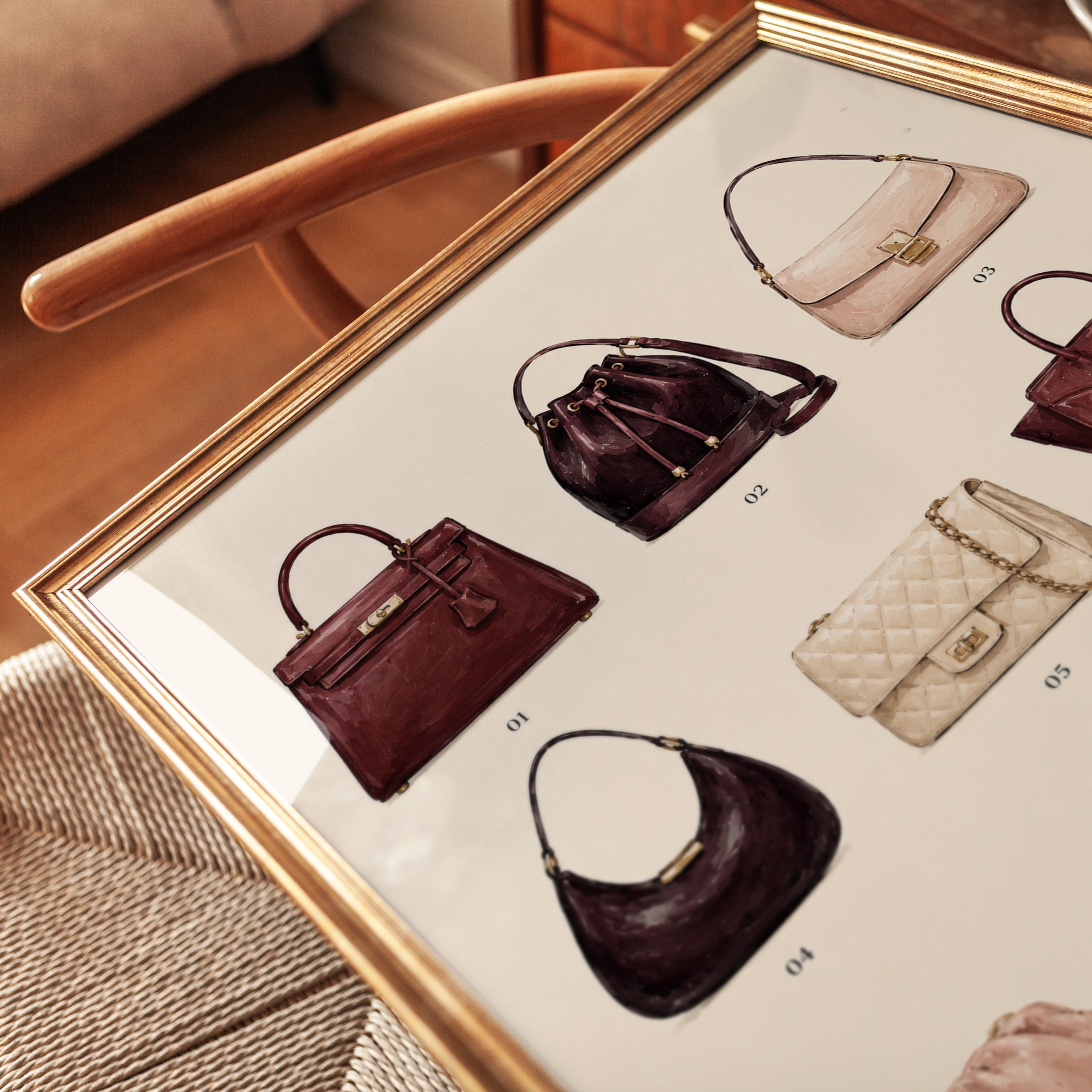 Fashion Wall Art – Designer Handbag Print - detail
