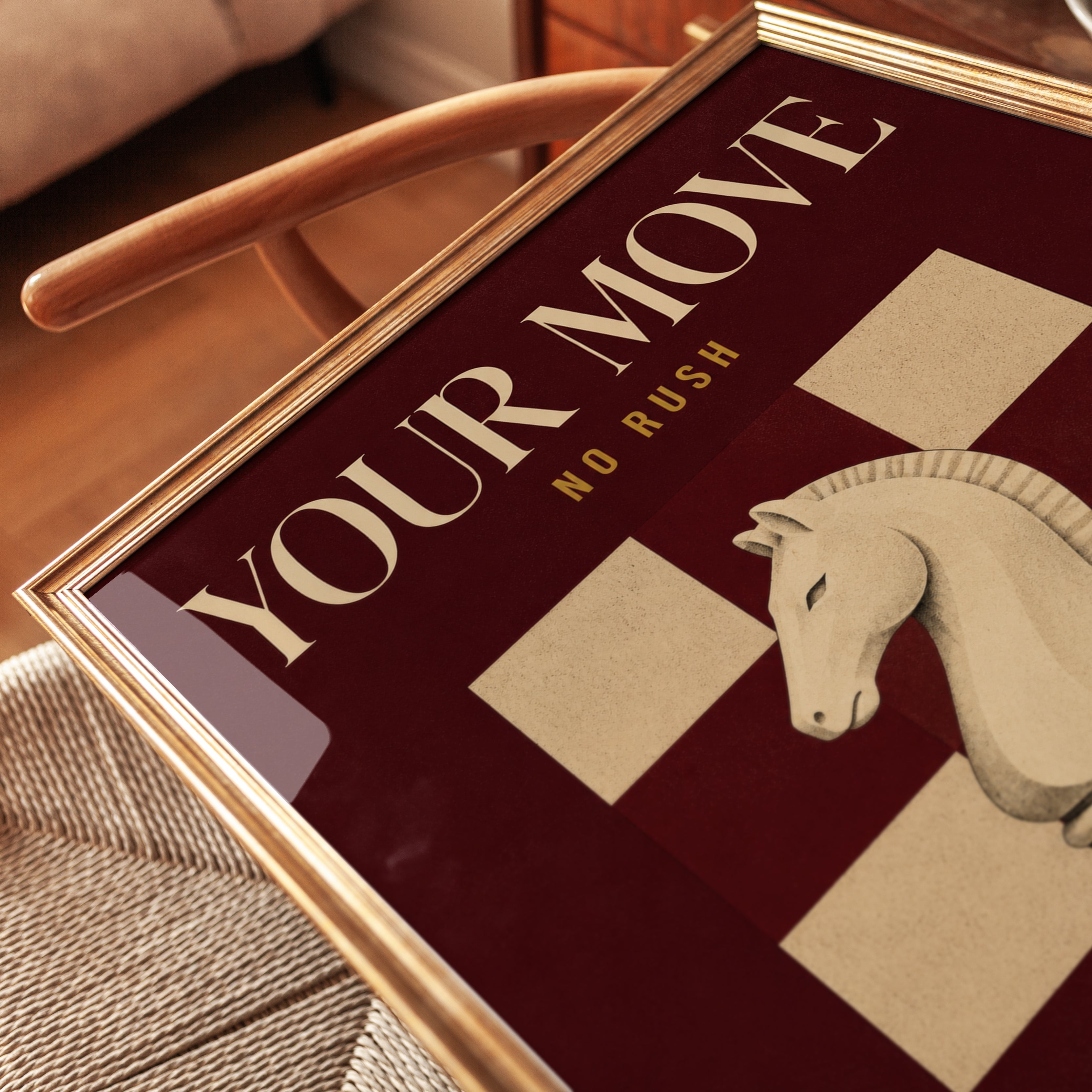 Chess Wall Art – Your Move No Rush Print - detail