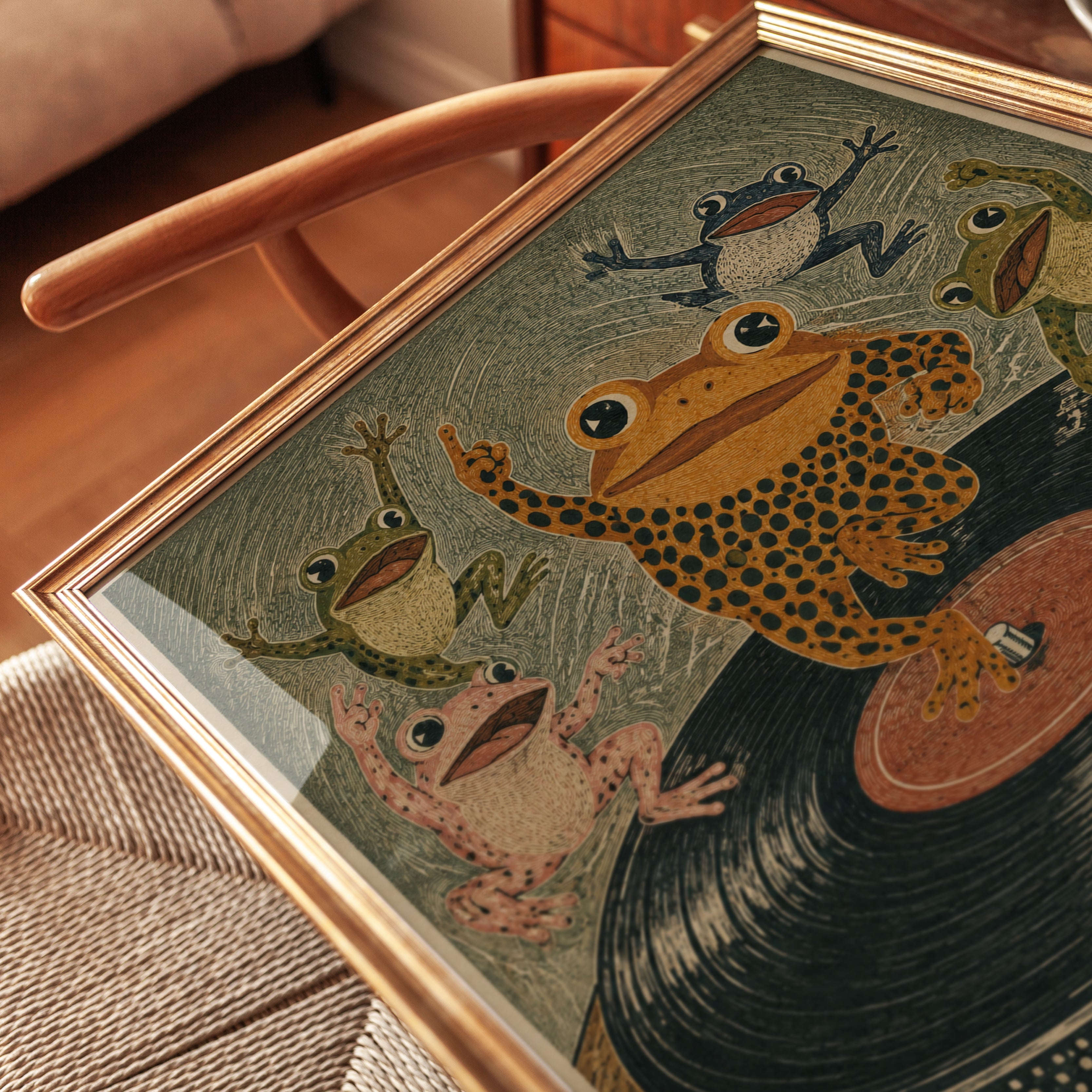 Frog Turntable Wall Art - detail