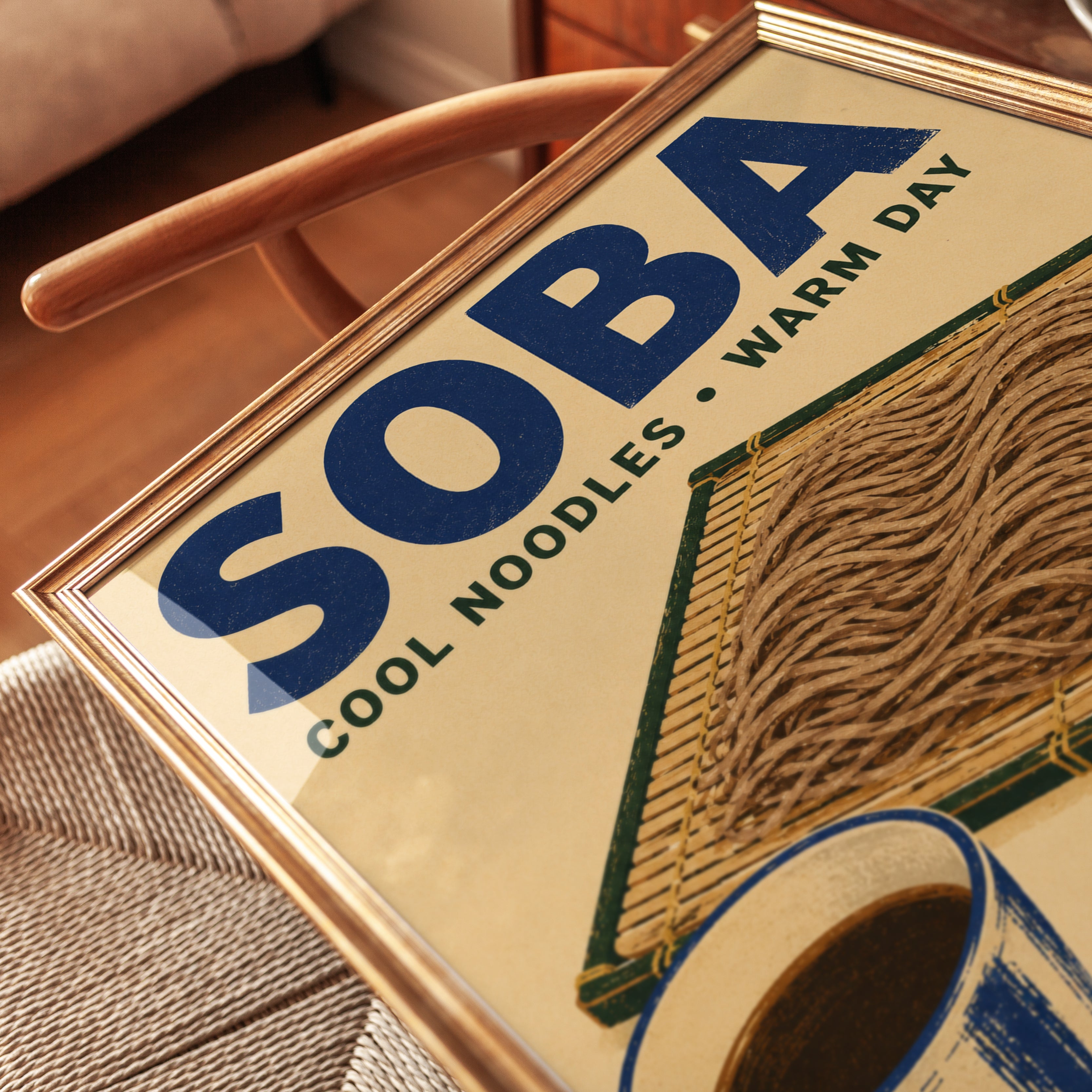 Japanese Kitchen Poster – Soba Noodles Wall Art - detail