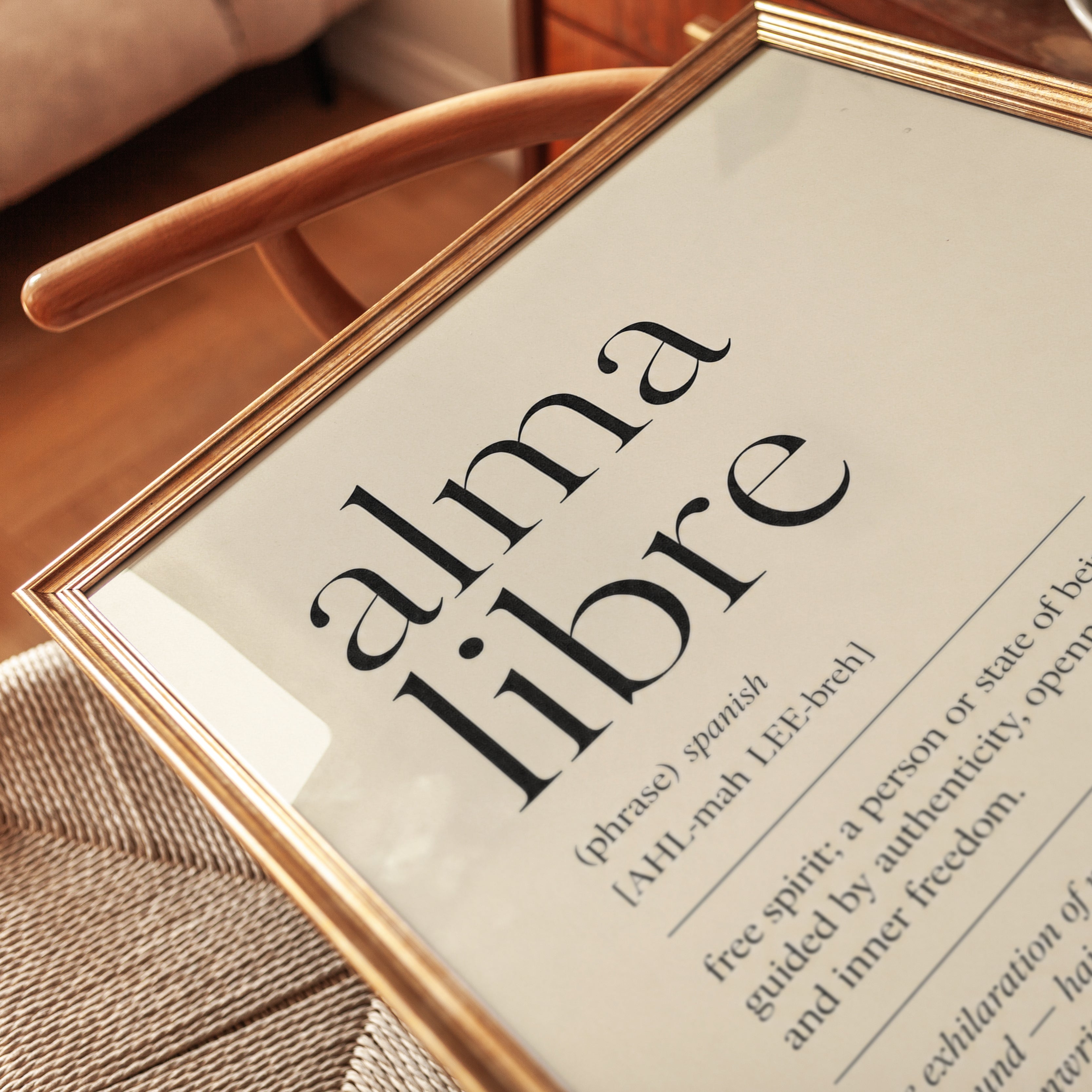 Spanish Definition Print: Alma Libre Typography - detail
