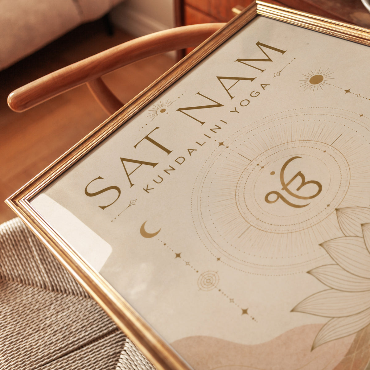 Sat Nam Yoga Print: Spiritual Lotus and Sacred Geometry - detail