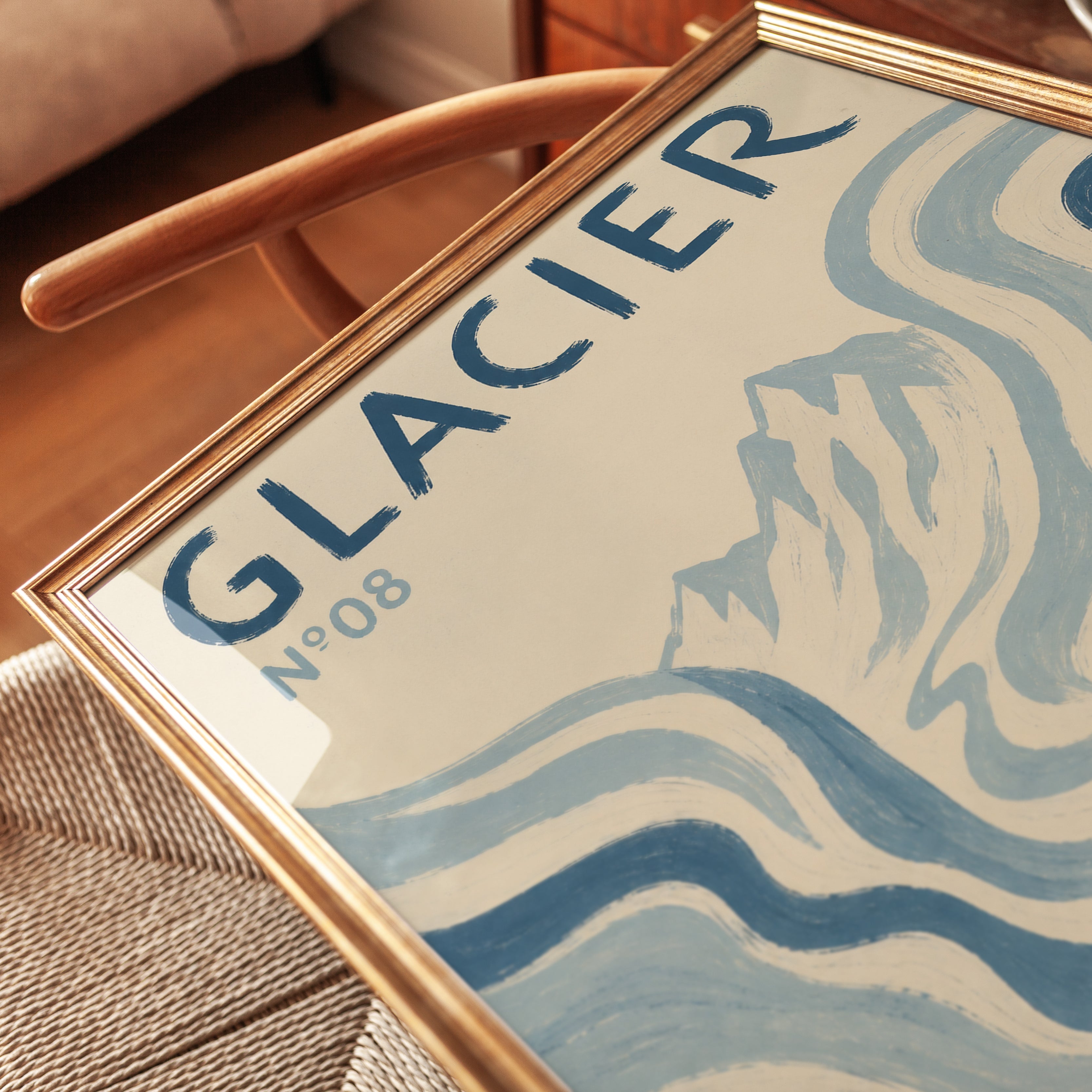 Skiing Wall Art – Glacier Ski Poster - detail