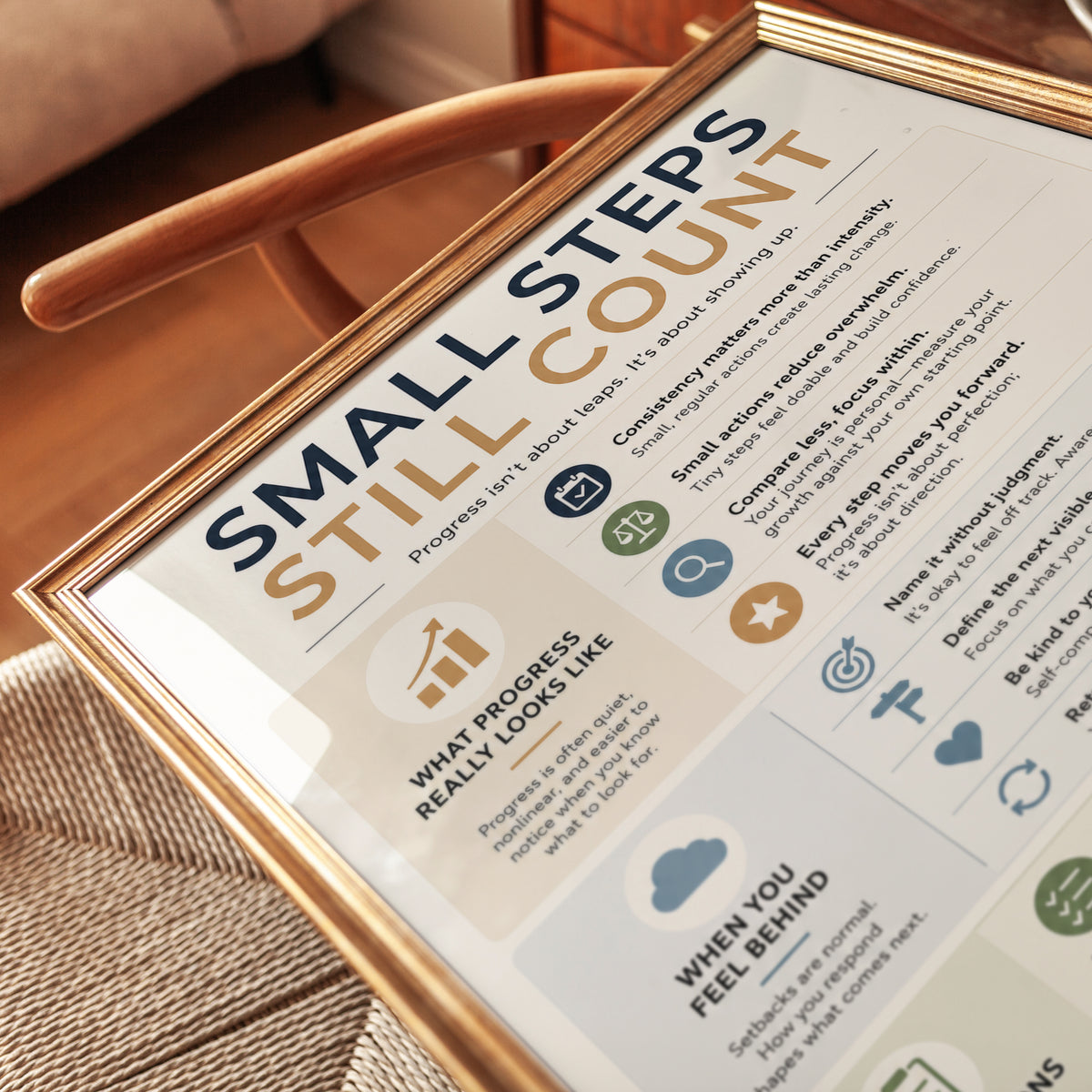Small Steps Still Count Motivational Poster: Progress Infographic - detail