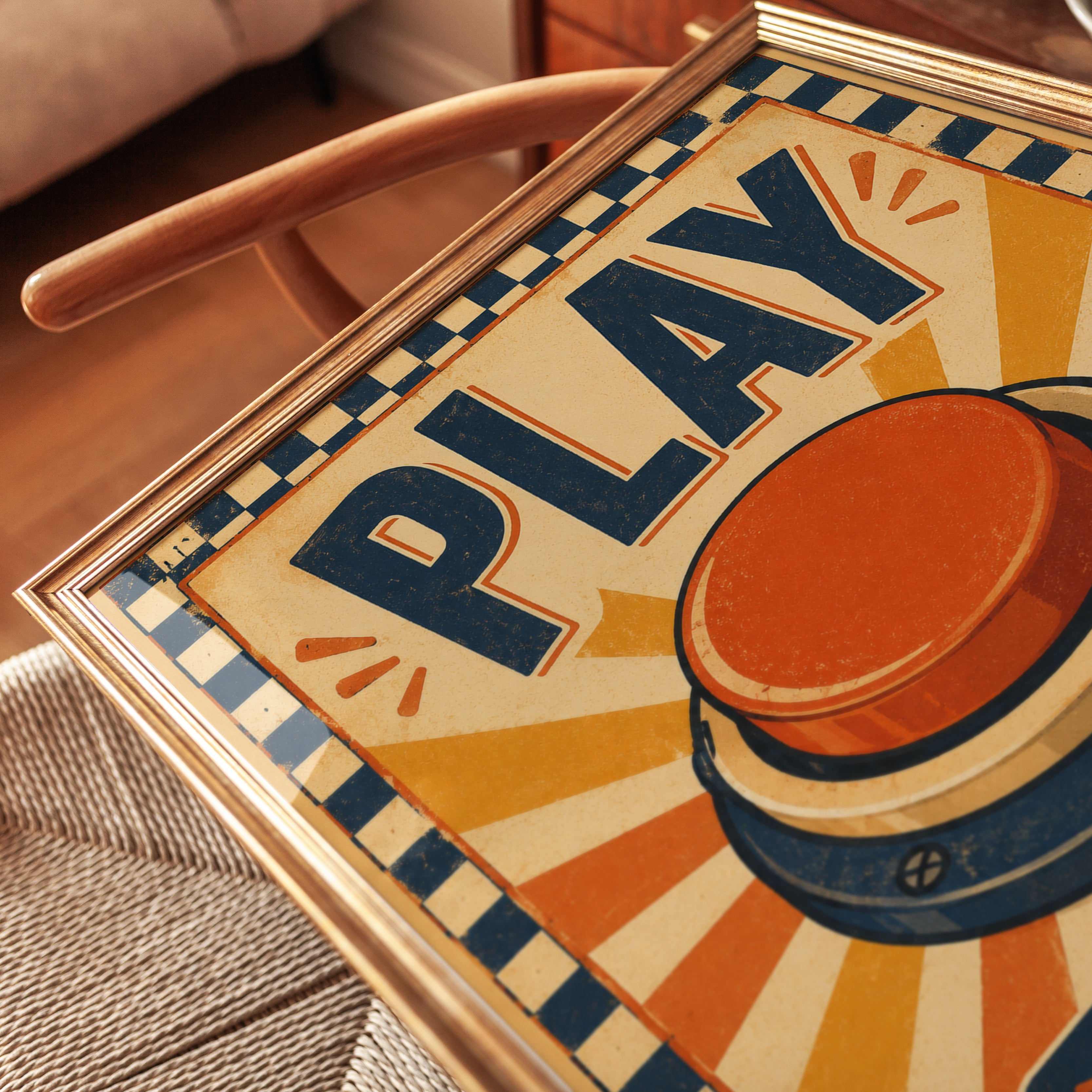 Retro Game Room Poster – Vintage Arcade Print - detail