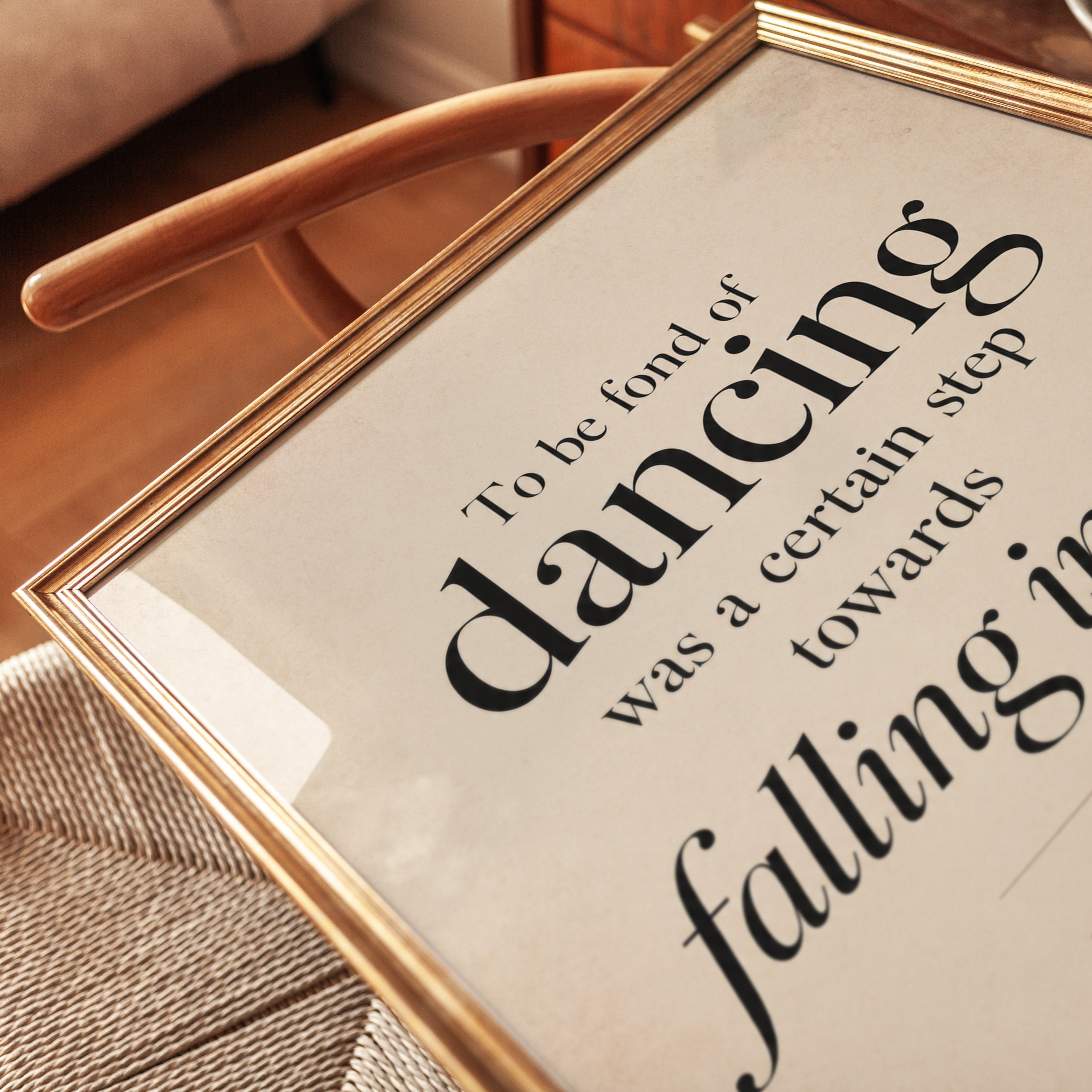 Jane Austen Quote Print – Dancing Love Wall Art - detail