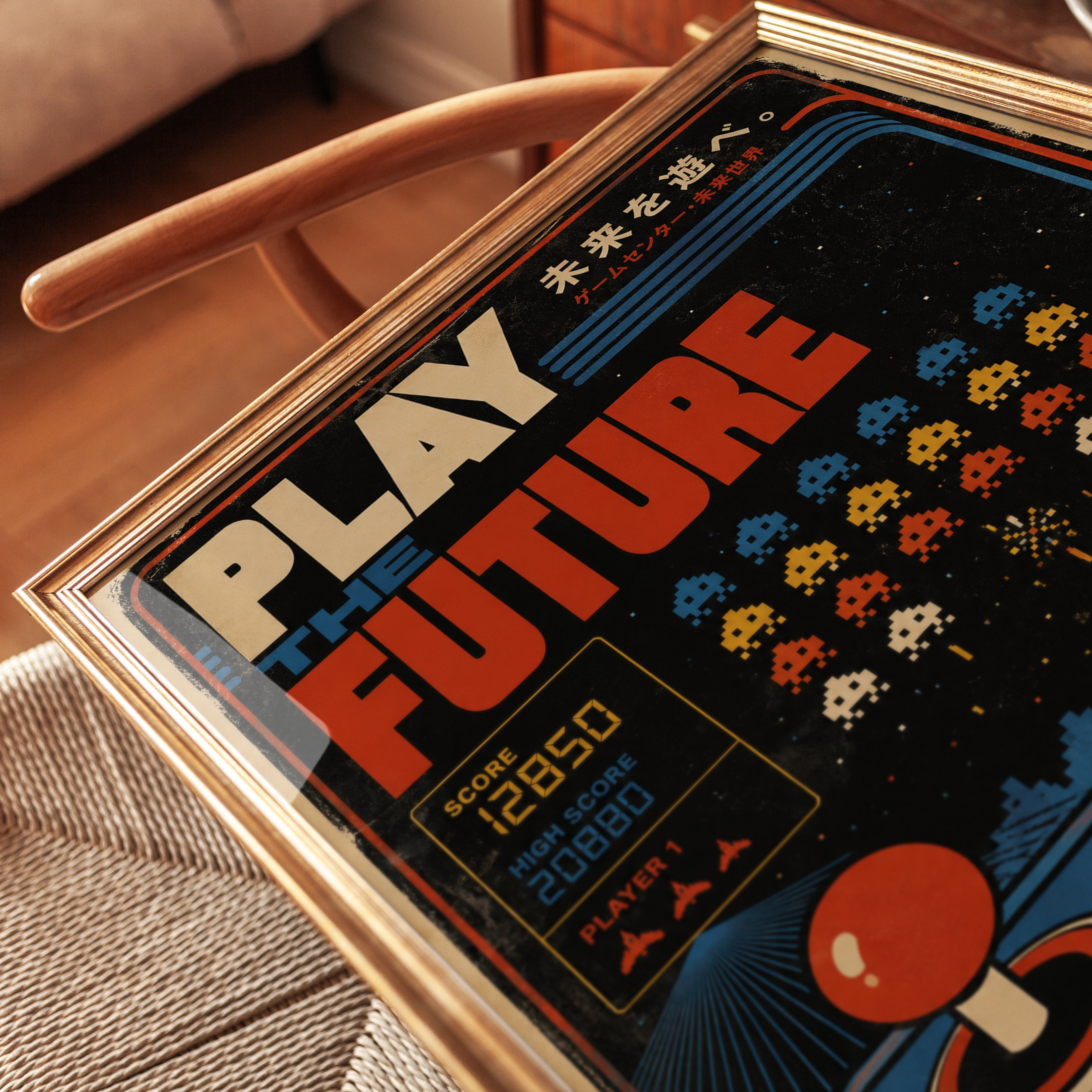Retro Arcade Poster – Vintage Gaming Wall Art - detail