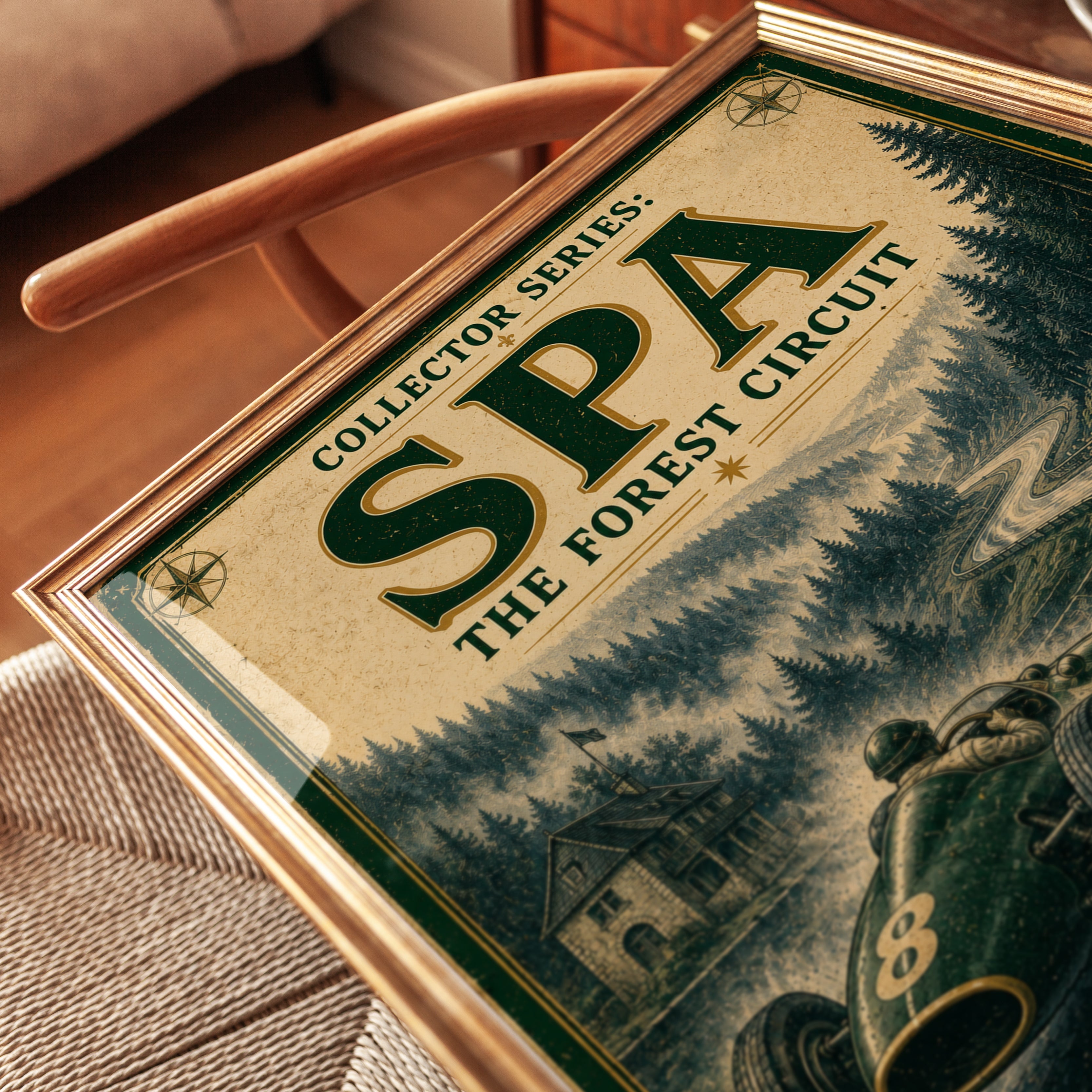 Spa Racing Circuit Vintage Poster — Classic Formula 1 Grand Prix - detail