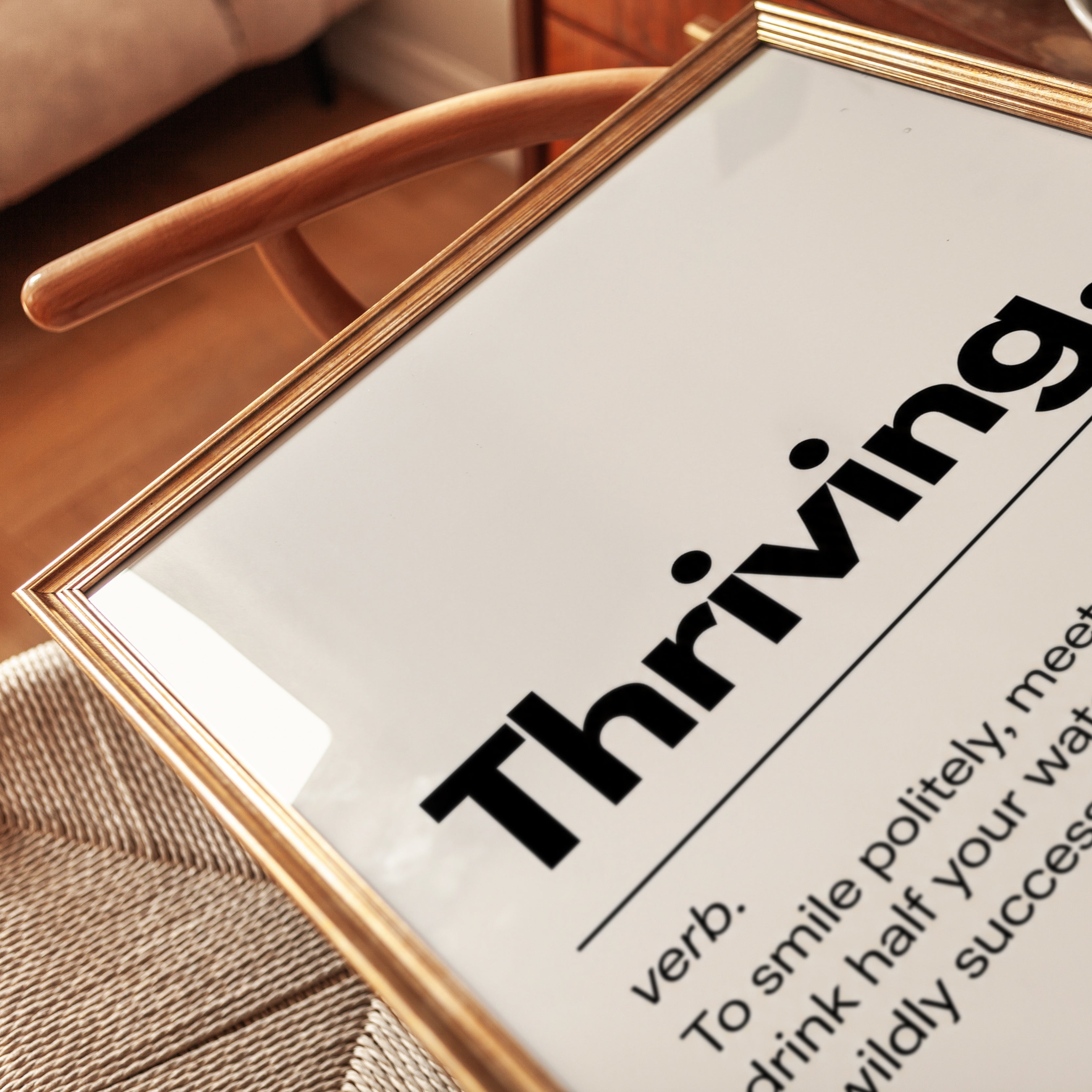Thriving Definition Print: Minimalist Typography Wall Art - detail