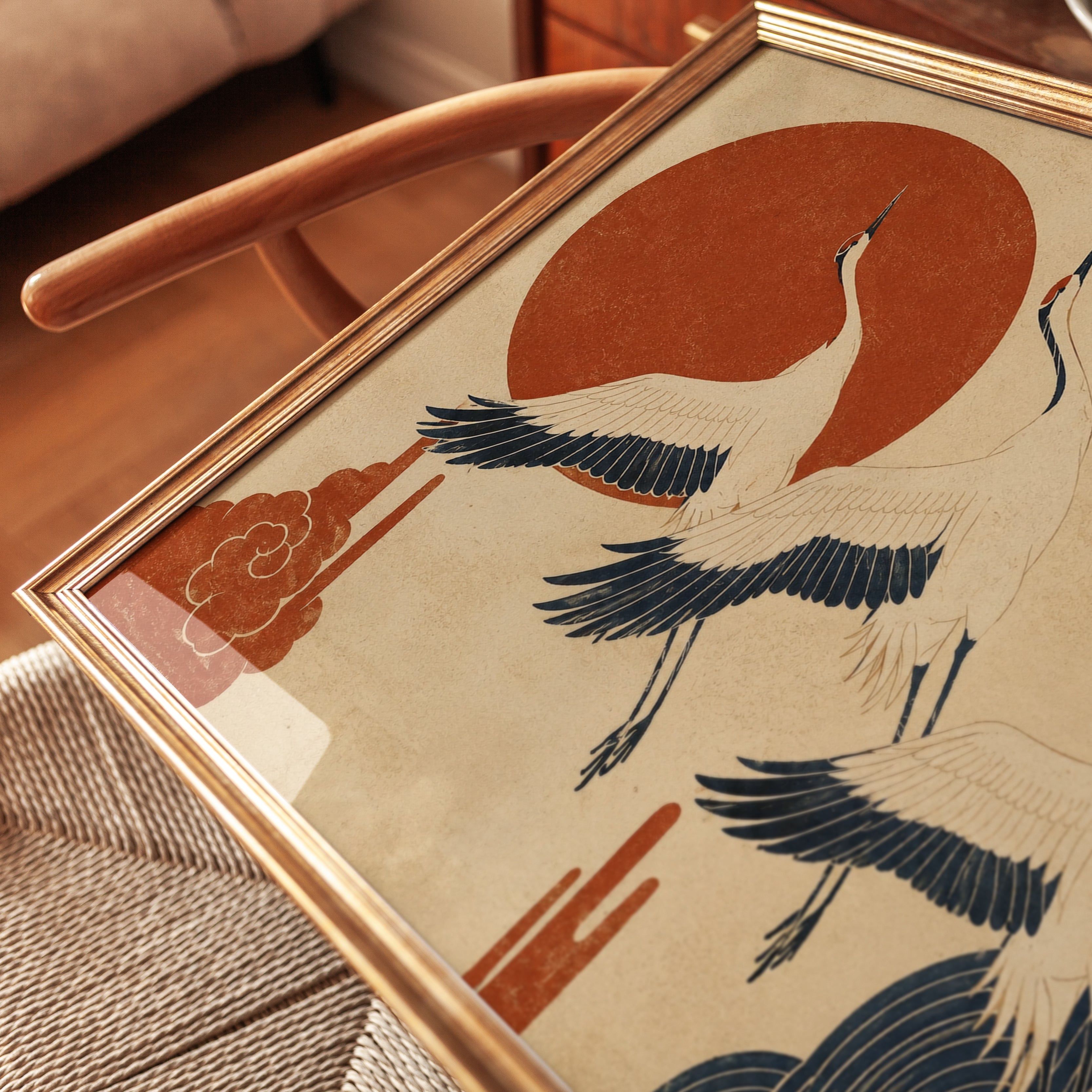 Japanese Crane Print - detail