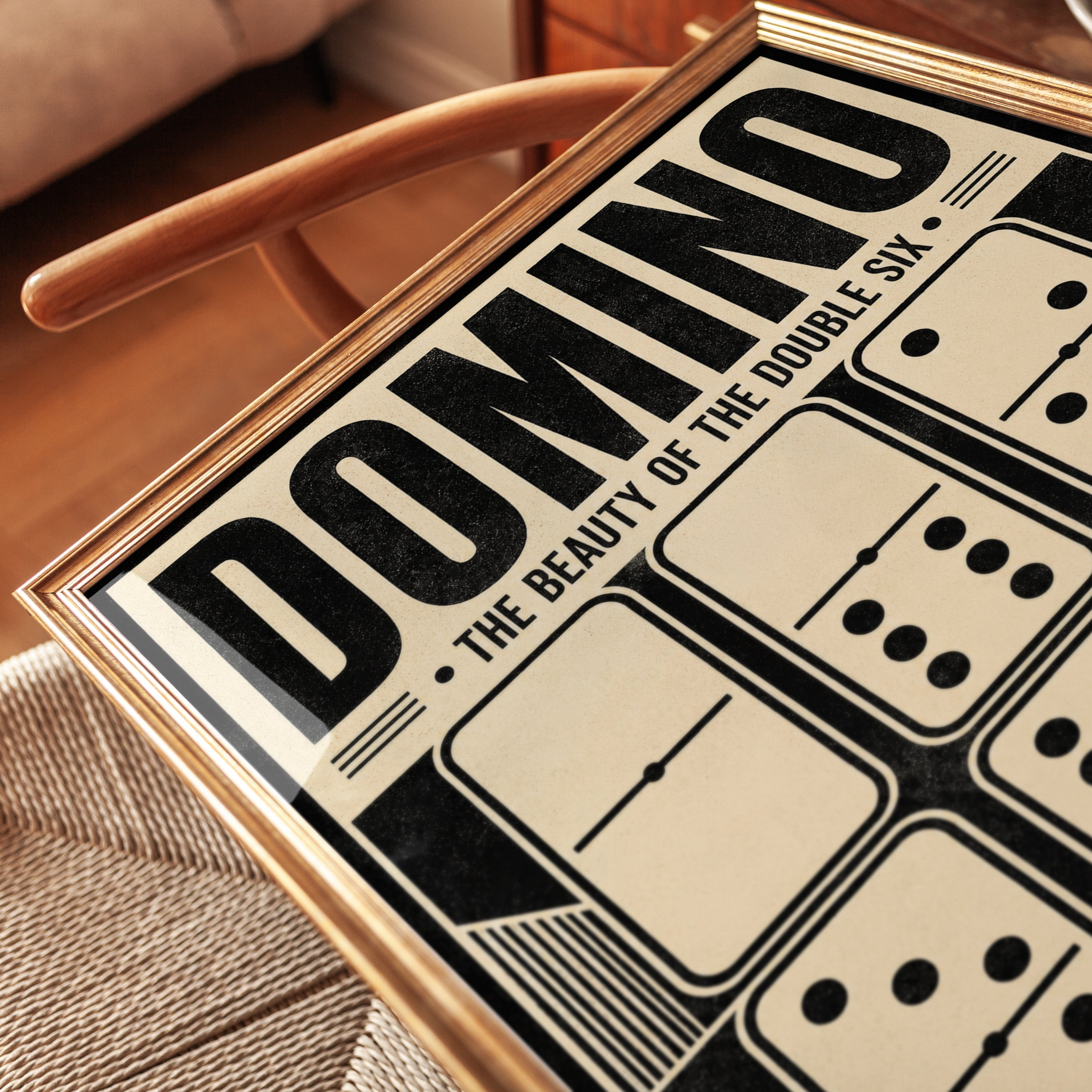 Domino Wall Art – Vintage Game Room Print - detail