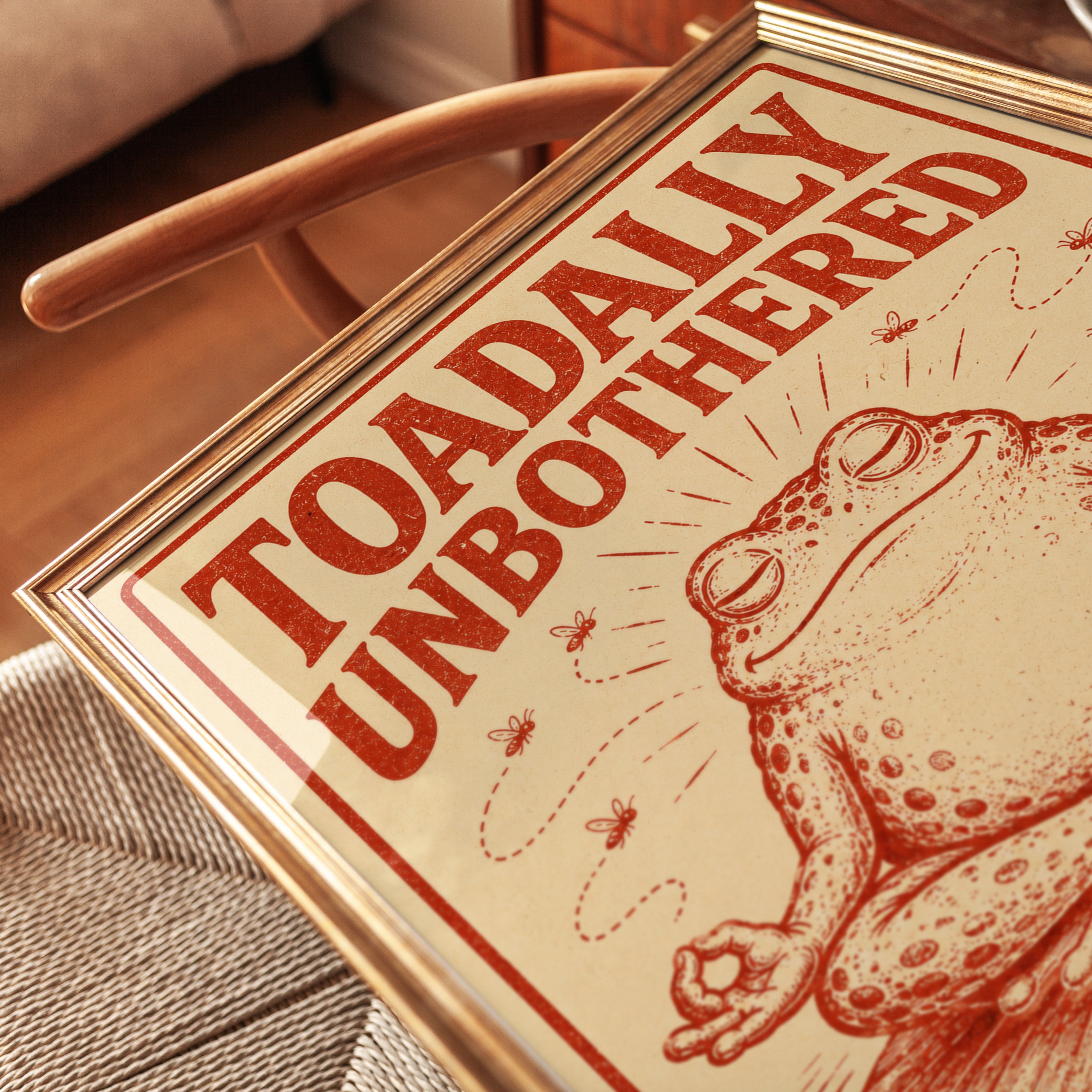 Toadally Unbothered Frog Print - detail