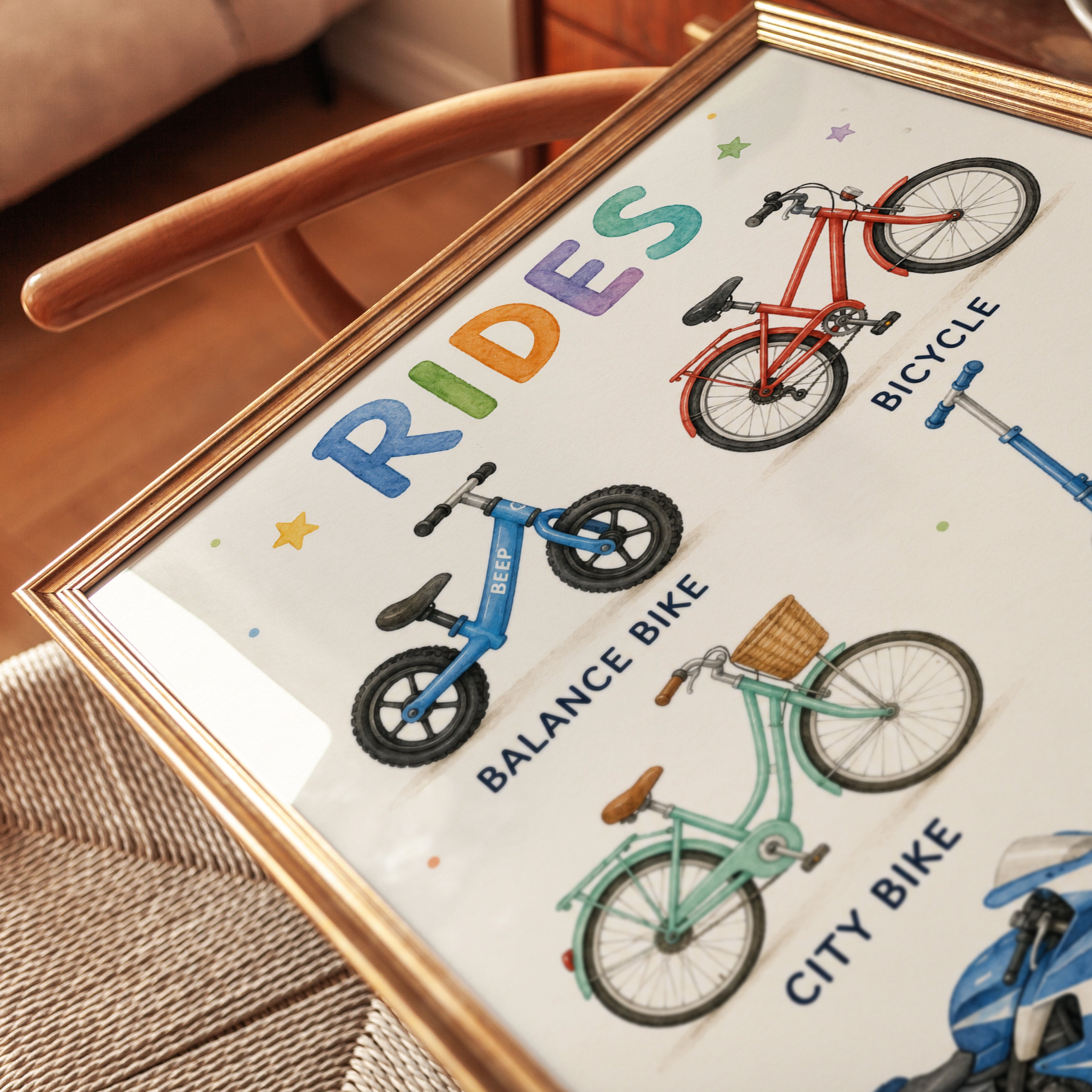 Types of Rides Print: Balance Bike – Scooter - detail