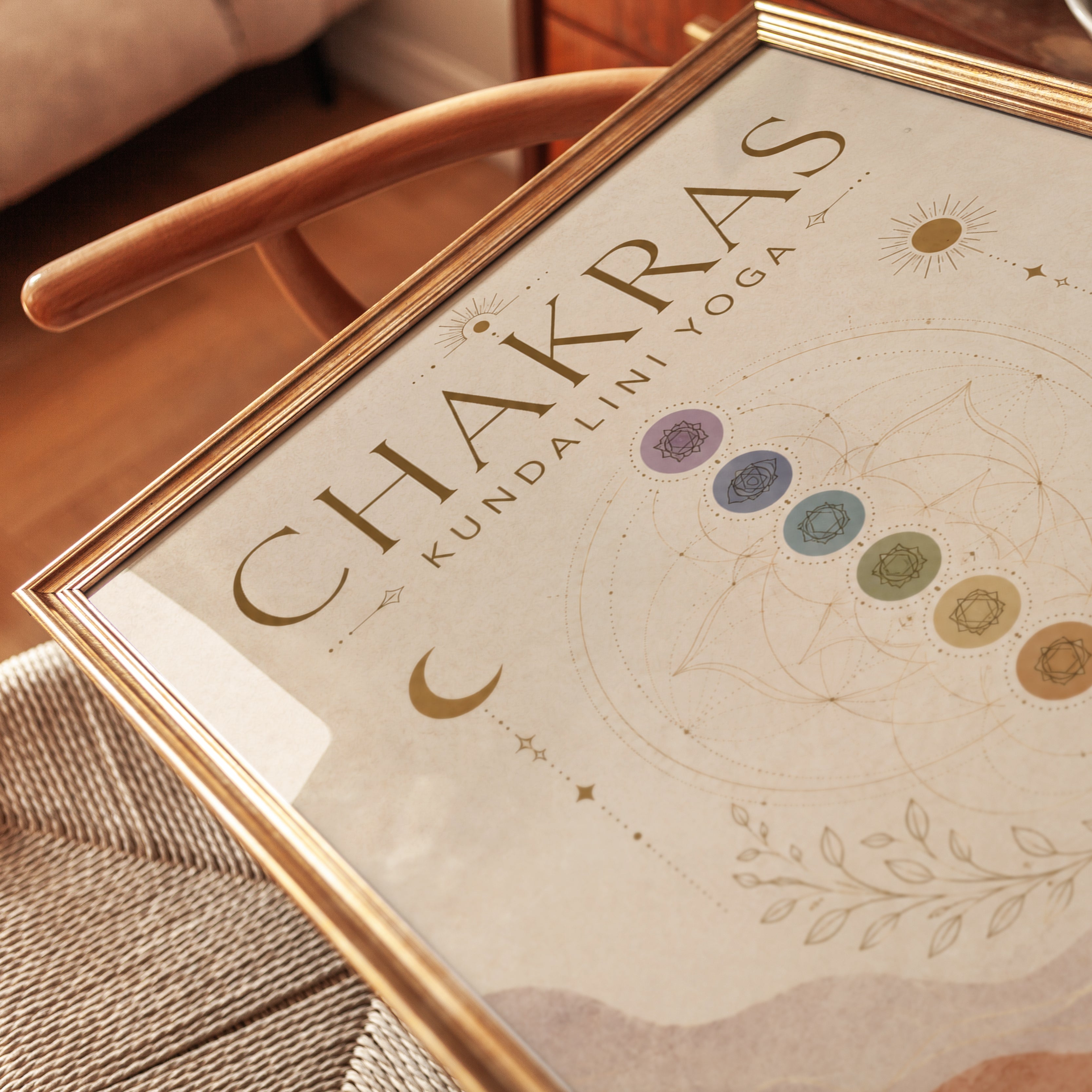 Chakras Yoga Print: Kundalini Energy Centers - detail