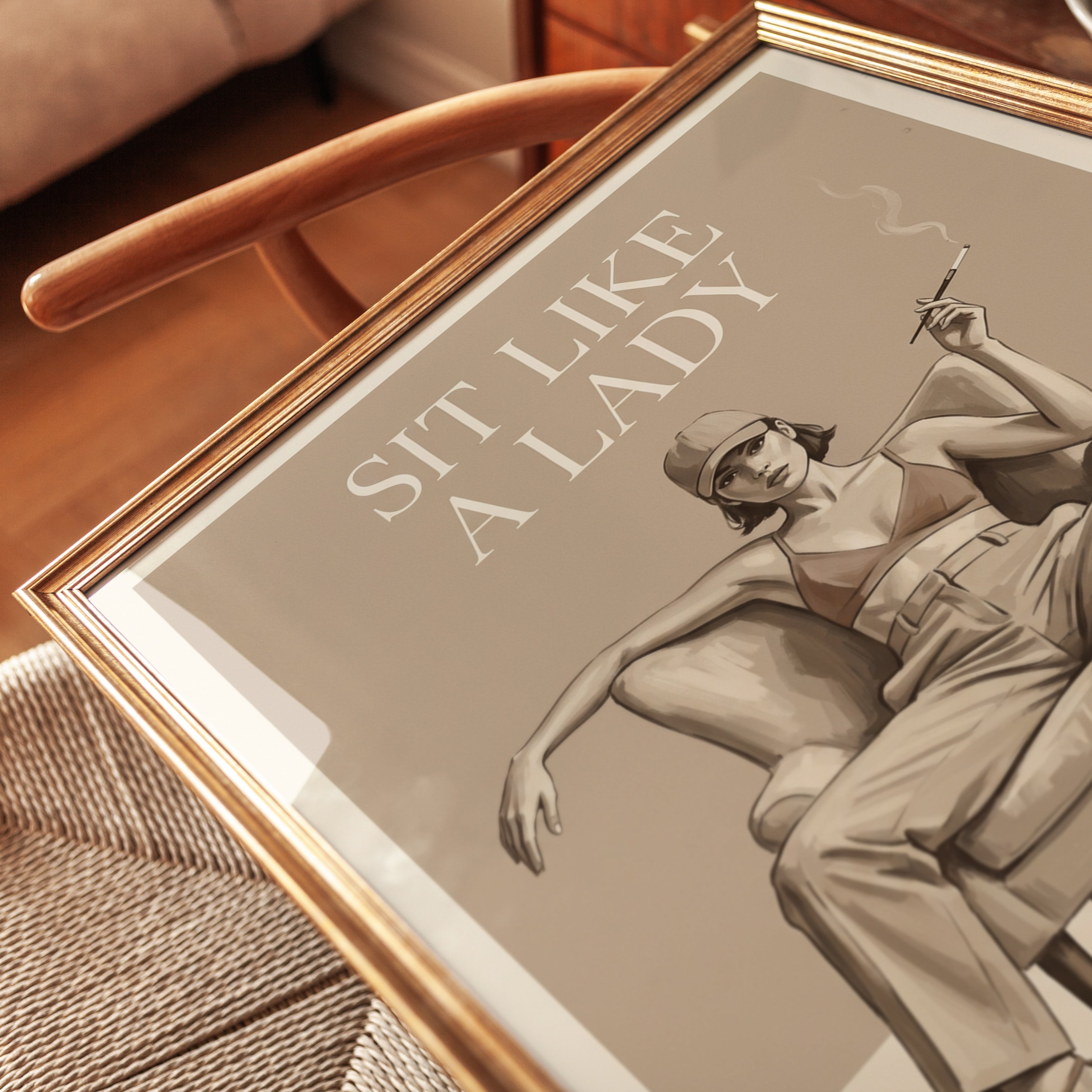 Sit Like A Lady Print - detail