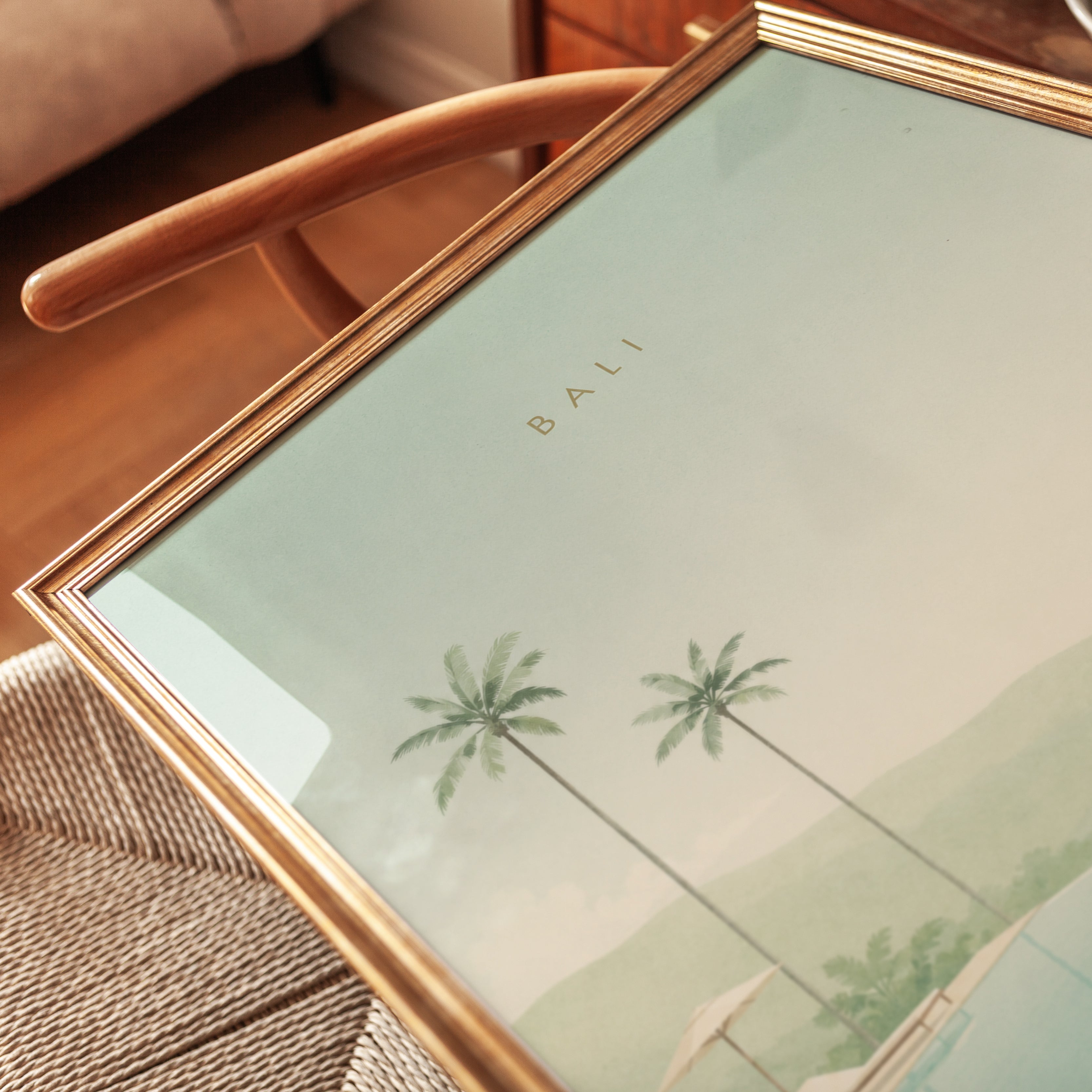 Bali Travel Poster – Tropical Pool Print - detail