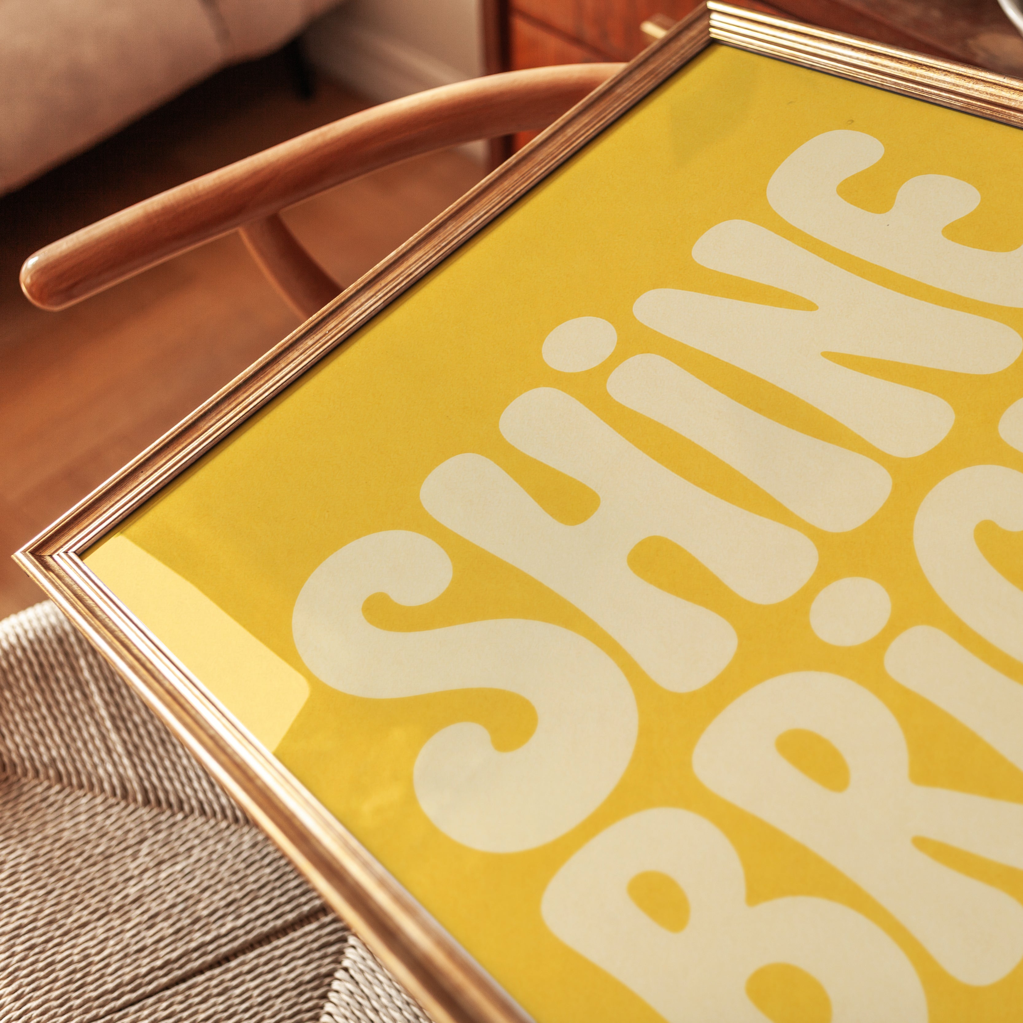 Shine Bright Print: Retro Kids Room Art (70s Style Typography) - detail