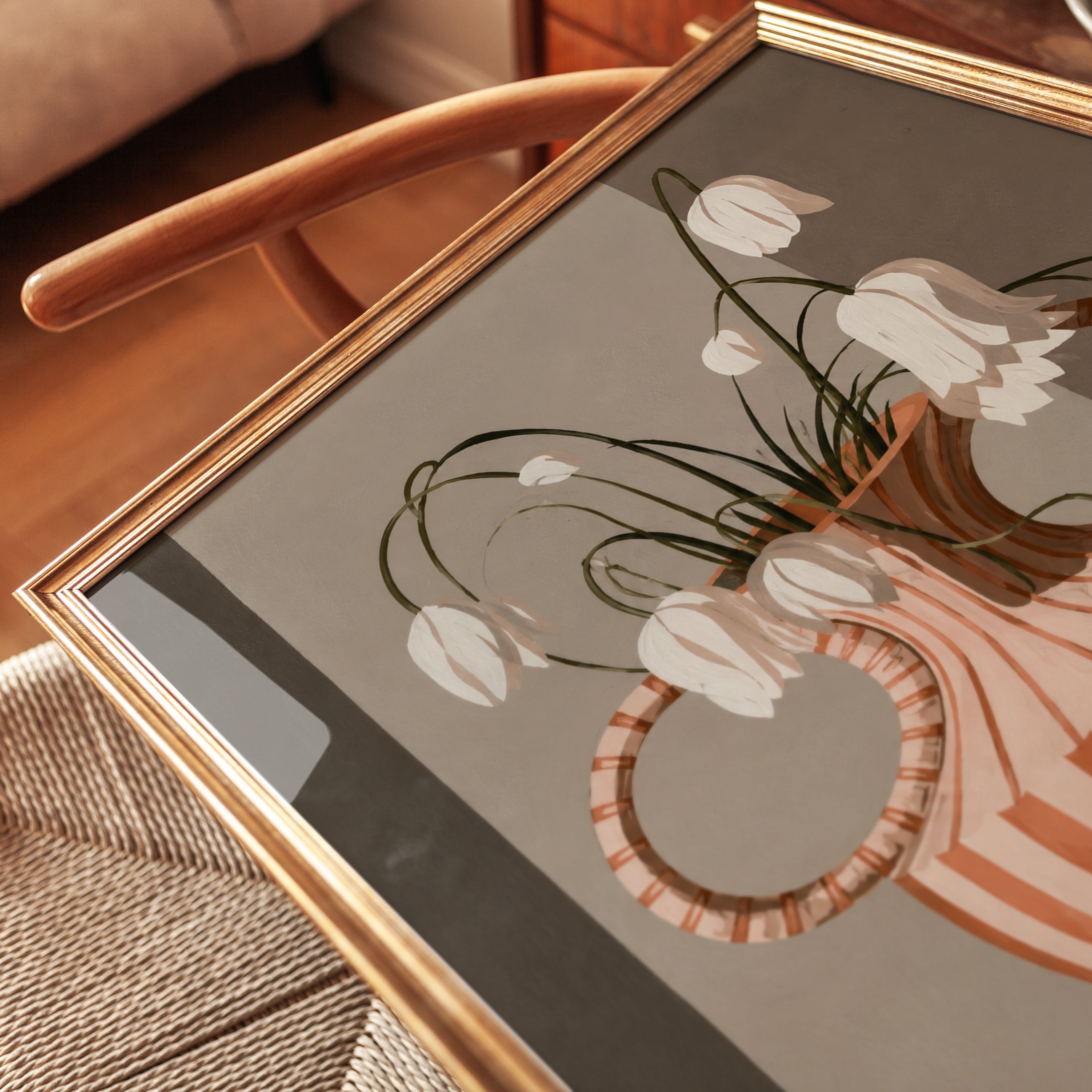 Floral Vase Wall Art – Botanical Print - detail