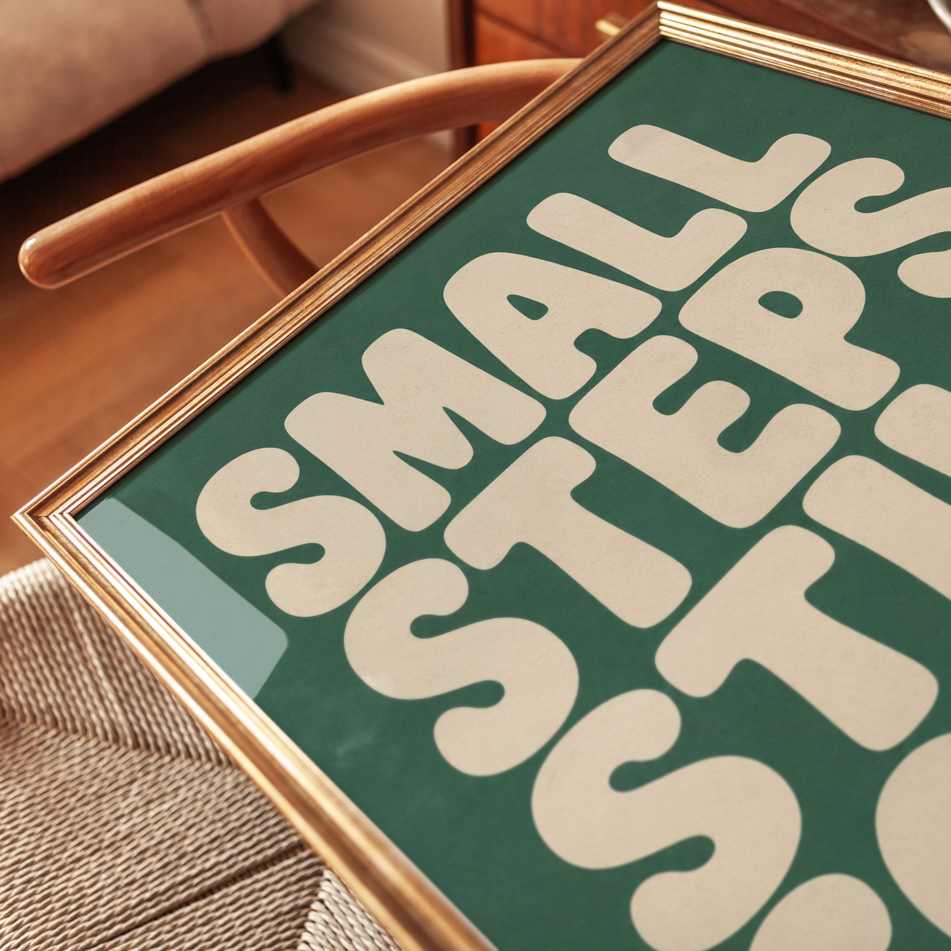 Small Steps Still Count Print: Bold Retro Lettering - detail