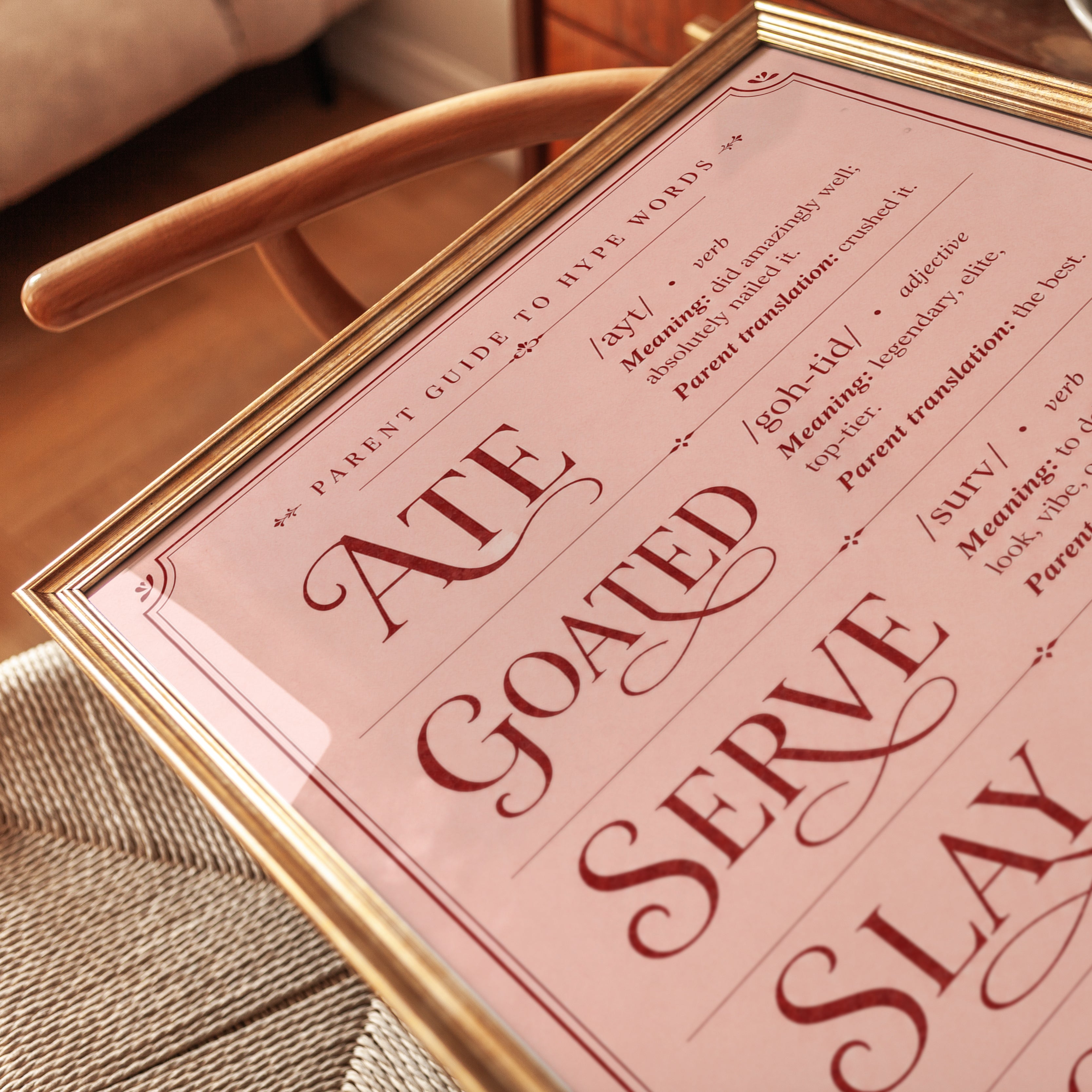 Parenting Wall Art – Funny Parent Guide Print - detail