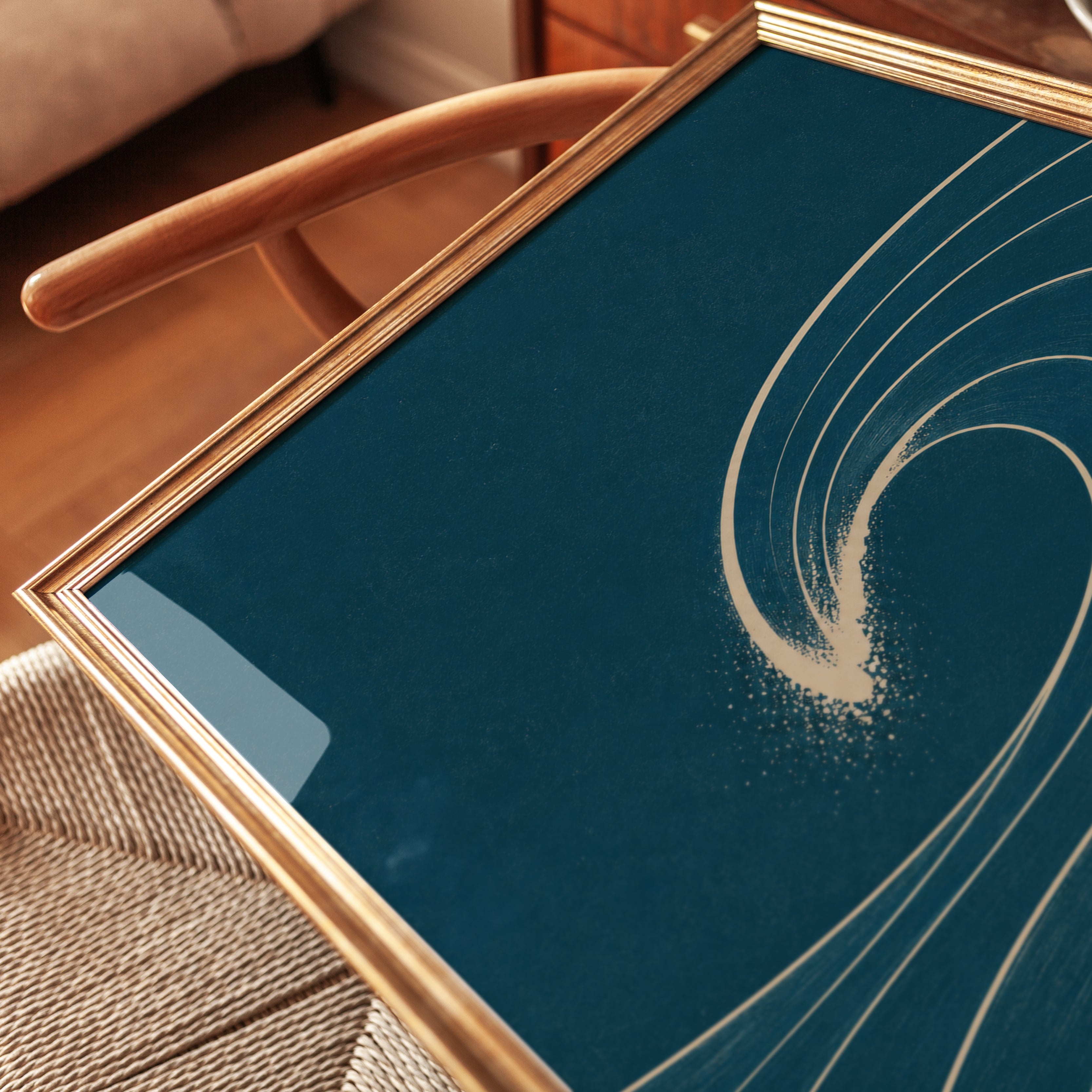 Ocean Wave Wall Art – Minimalist Surf Print - detail