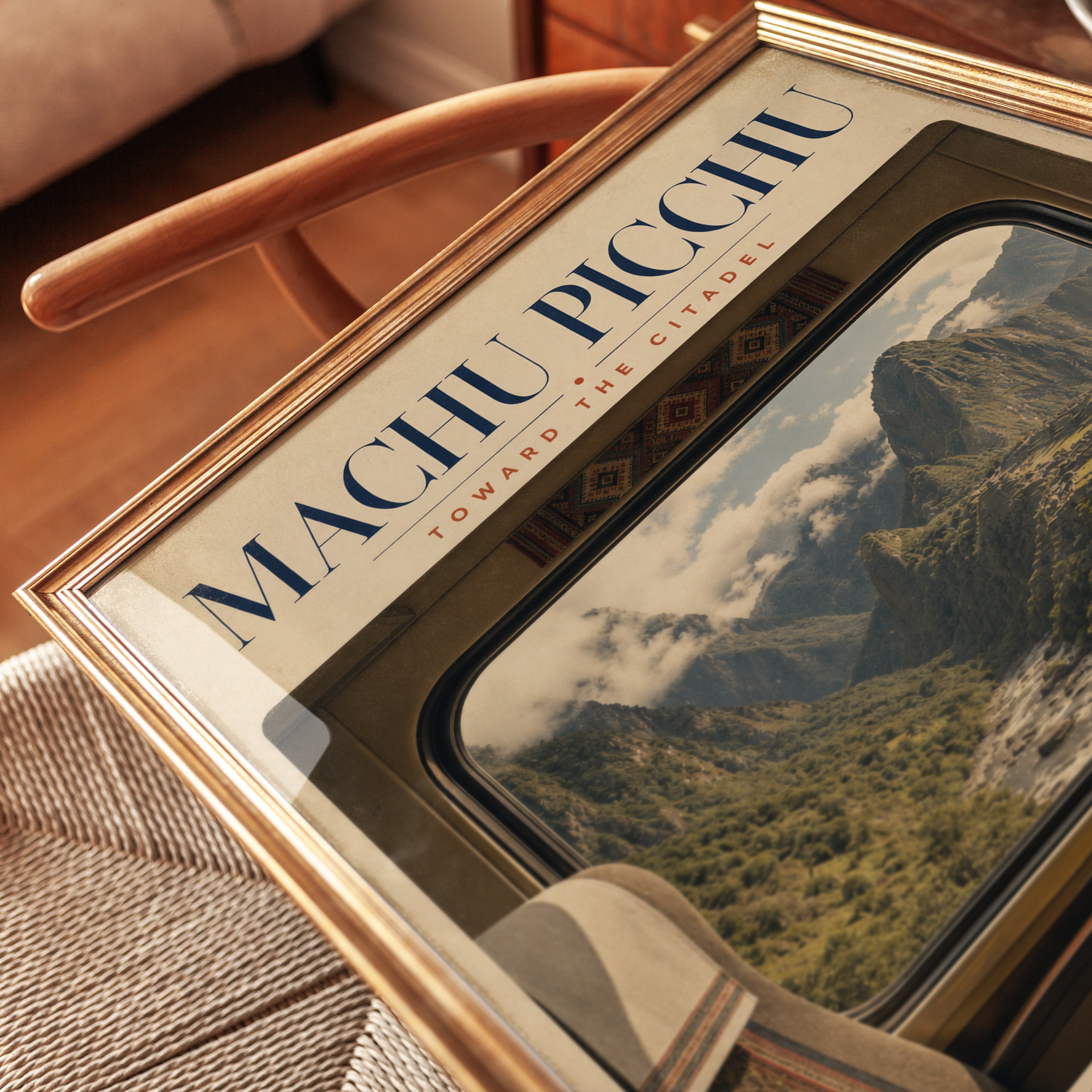 Vintage Travel Poster – Machu Picchu Print - detail
