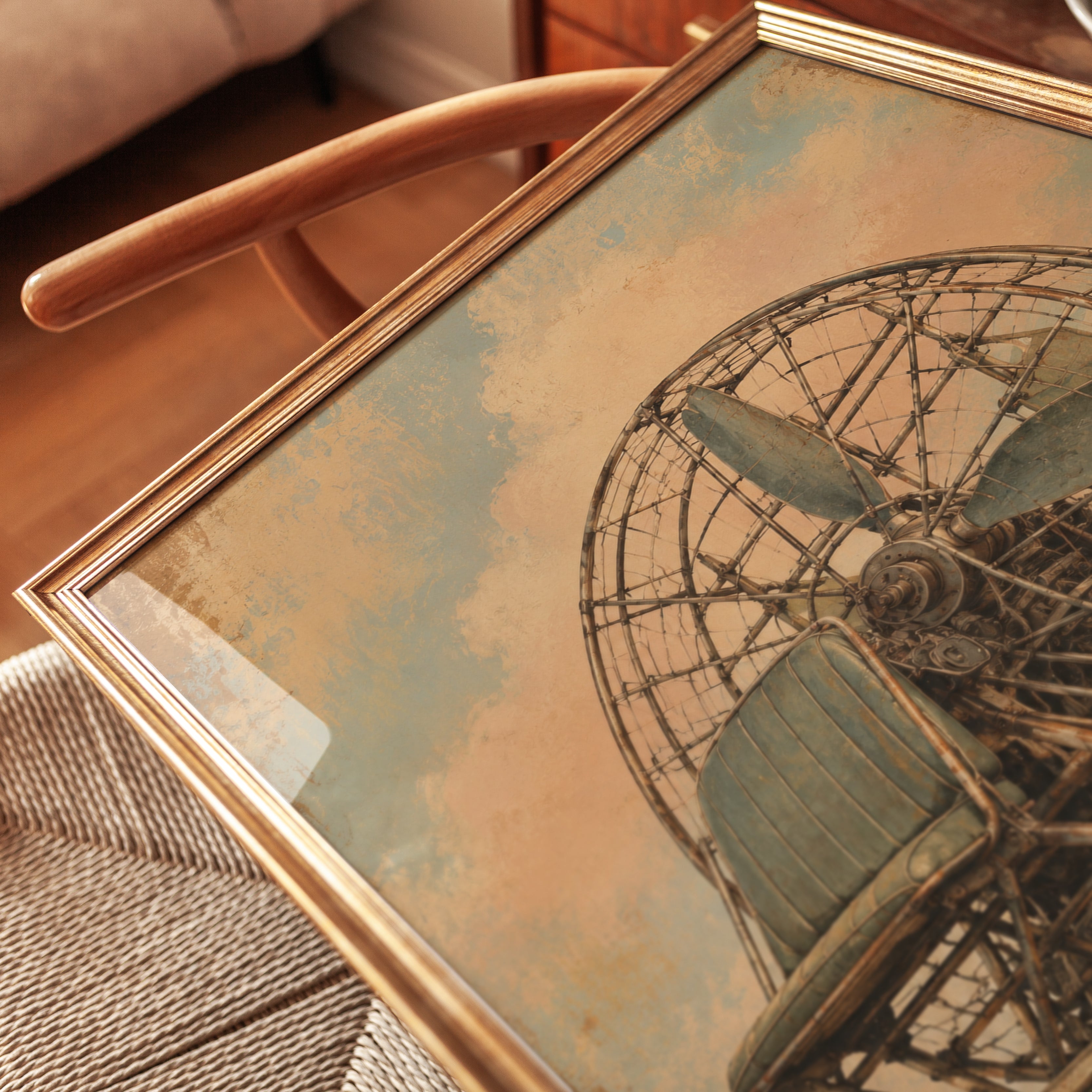Vintage Airboat Poster – Retro Swamp Boat Print - detail