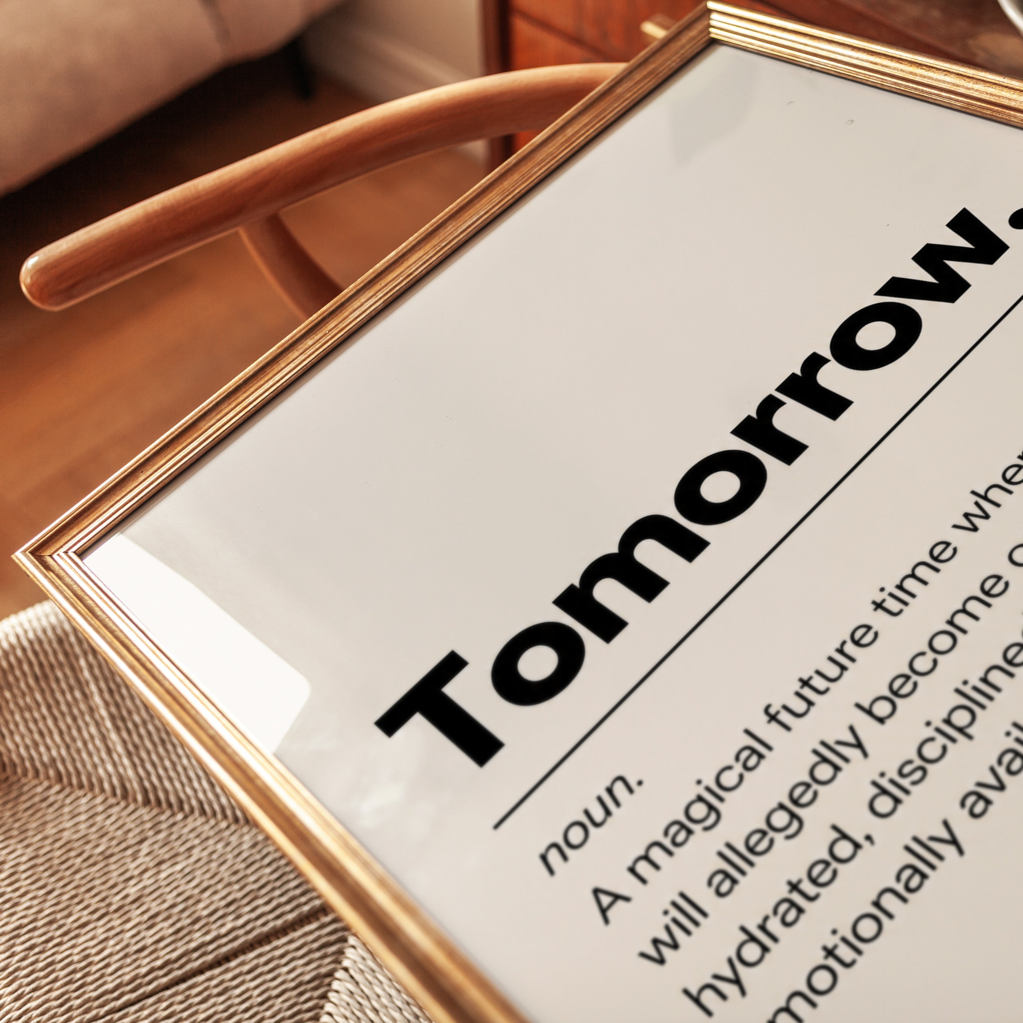 Funny 'Tomorrow' Definition Print - detail