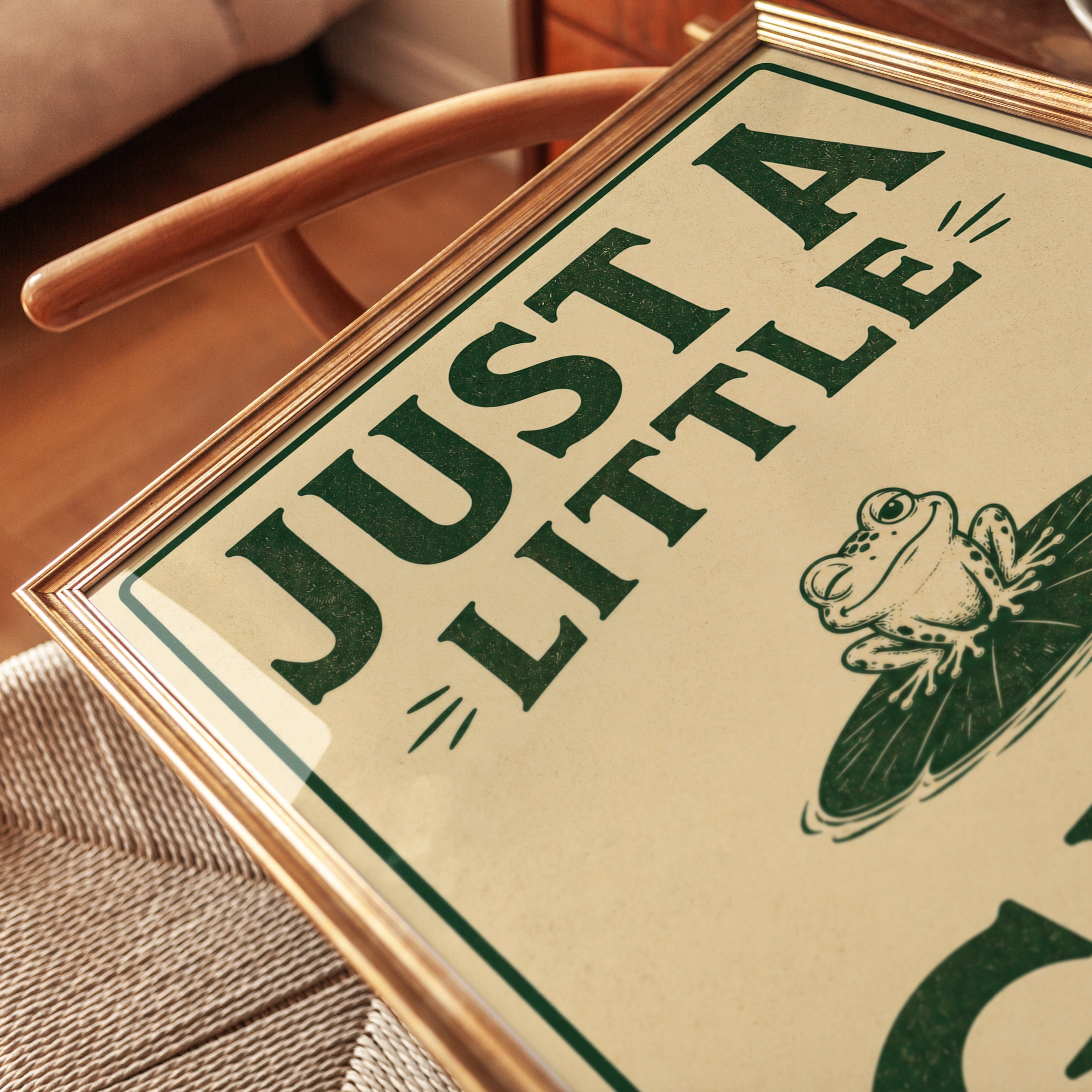 Vintage Frog Print - detail